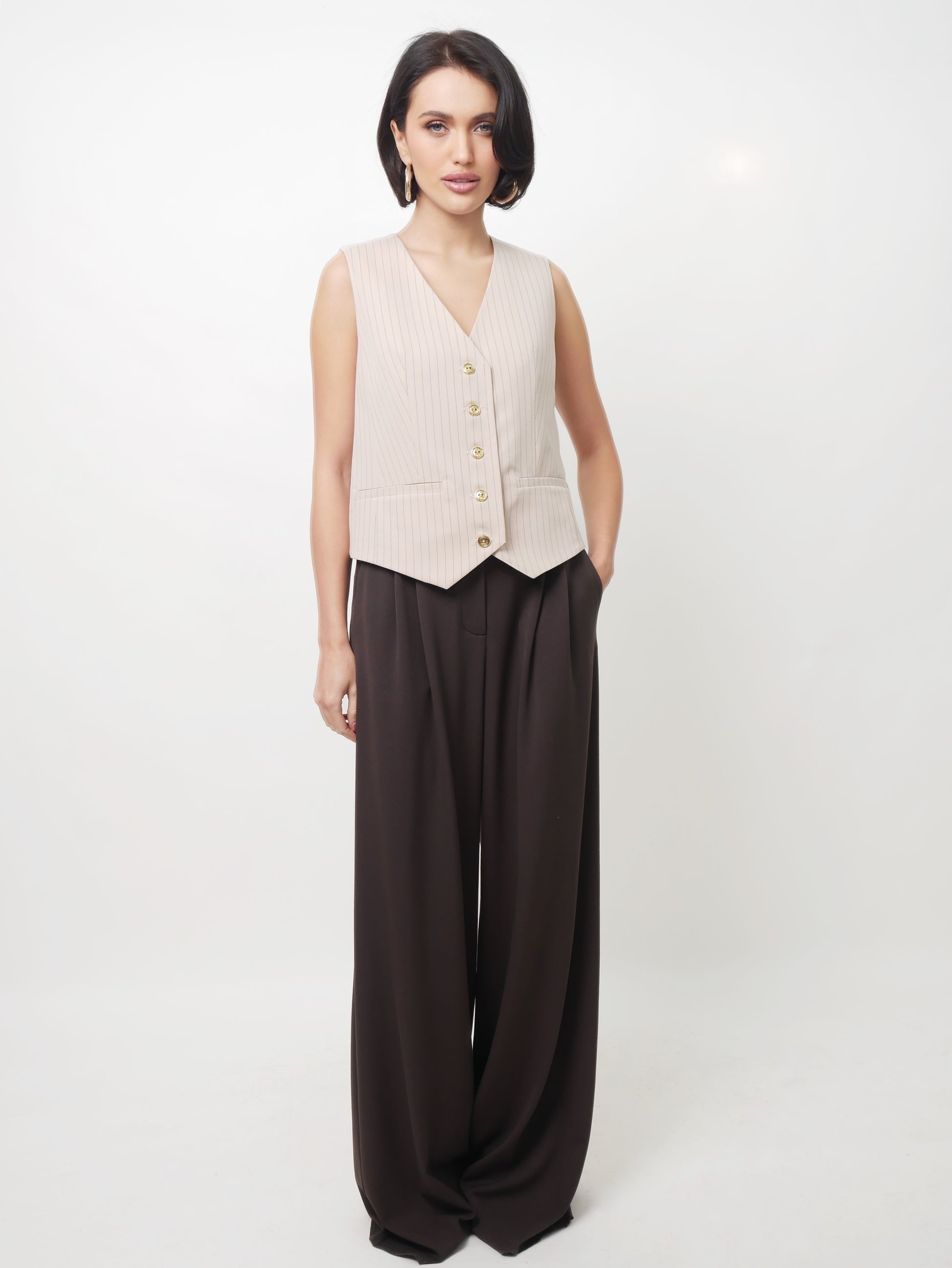 Kalhoty "Wide" dark chocolate