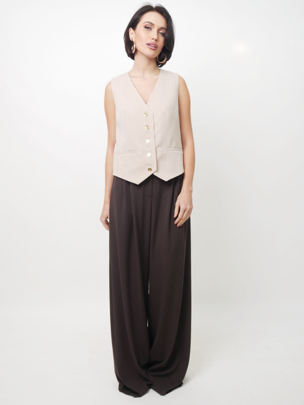 Kalhoty "Wide" dark chocolate