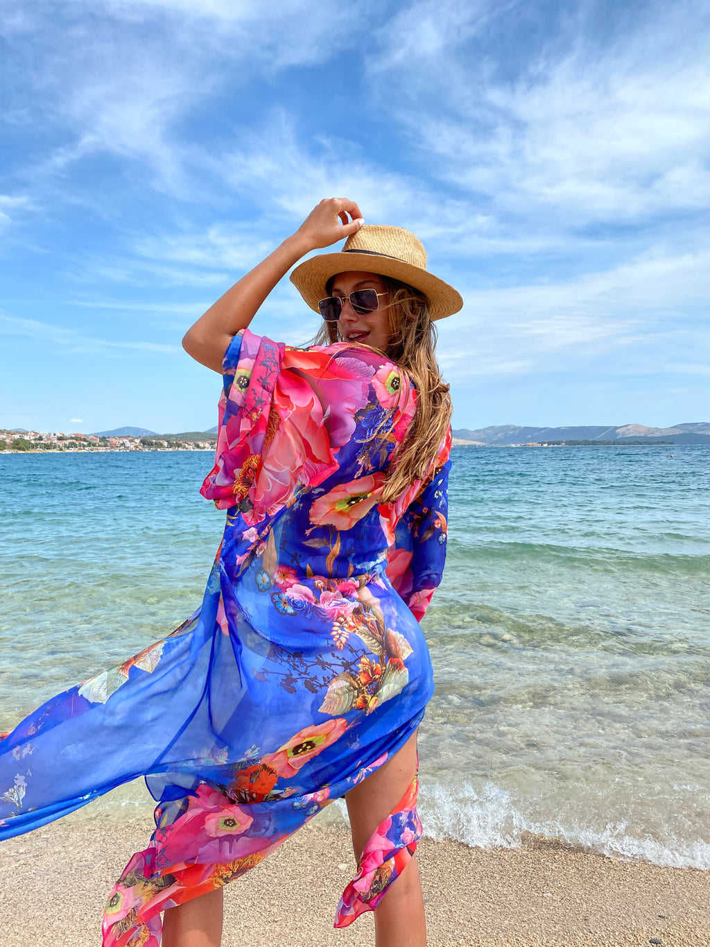 Přehoz "Kimono" Dali Blue