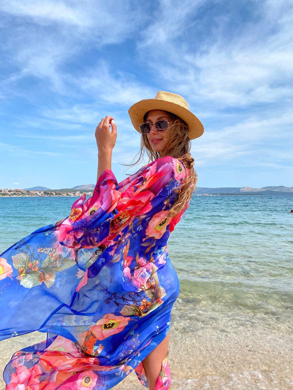 Přehoz "Kimono" Dali Blue