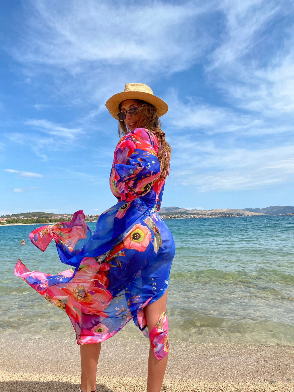 Přehoz "Kimono" Dali Blue