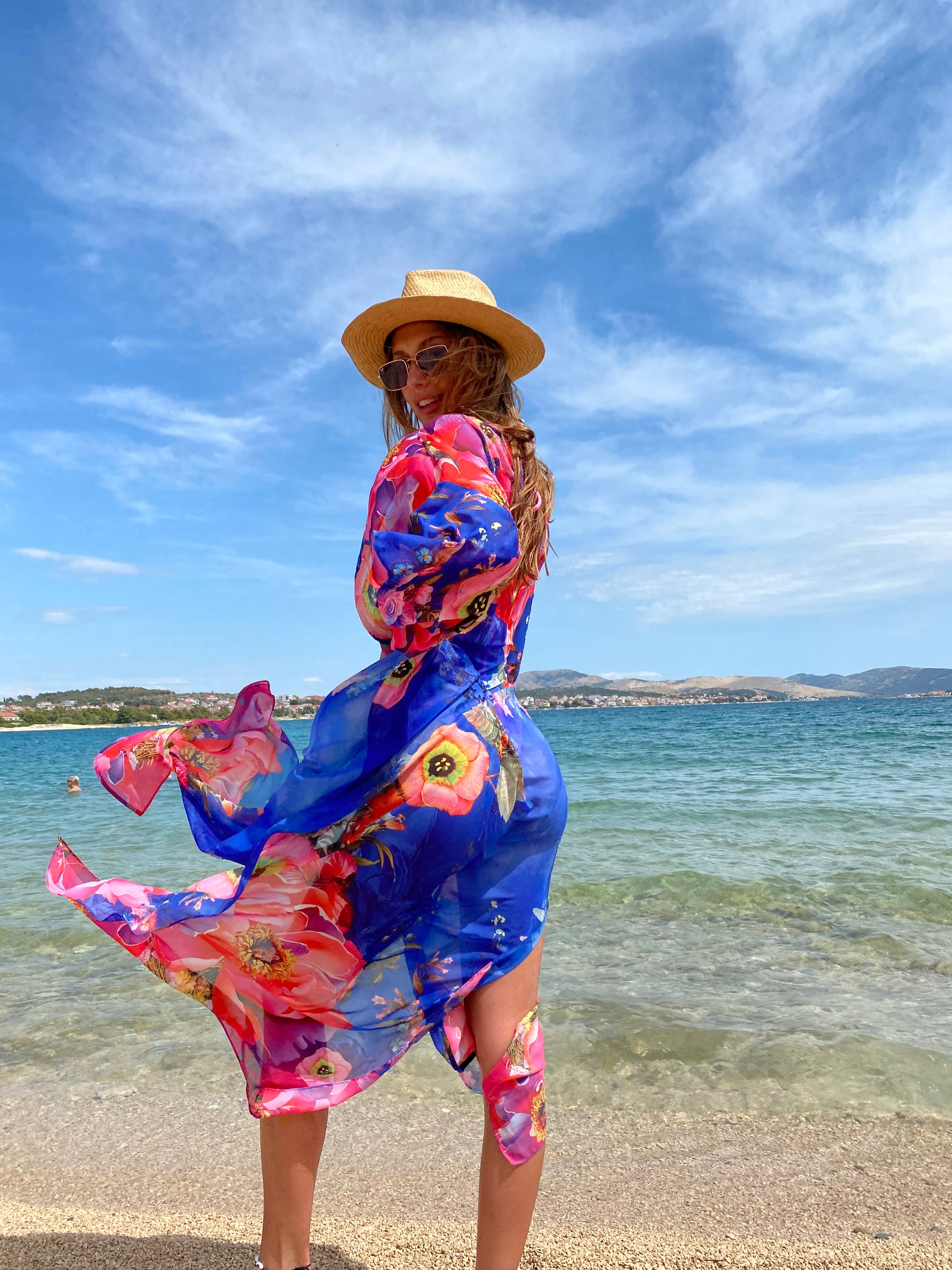 Přehoz "Kimono" Dali Blue