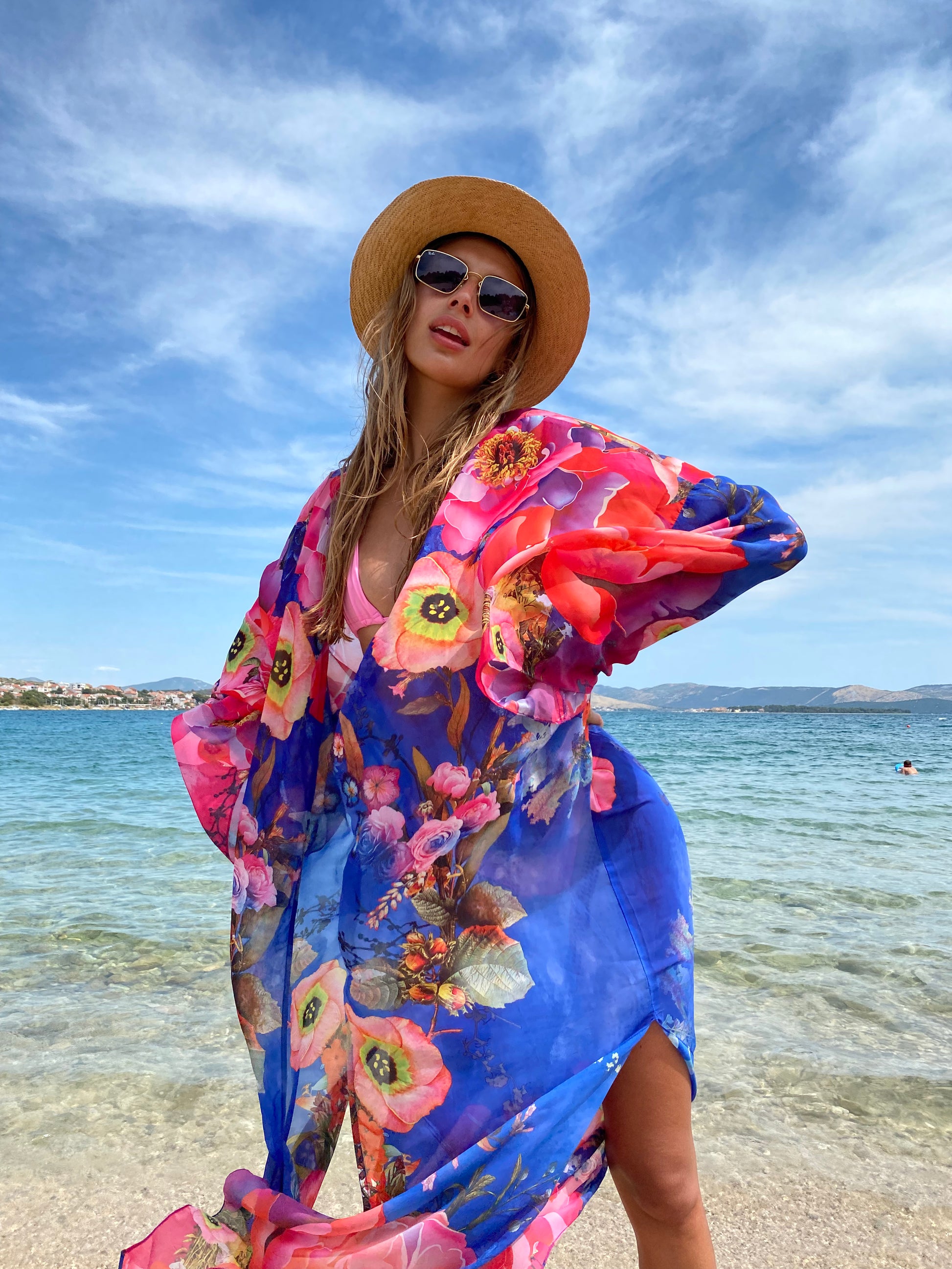 Přehoz "Kimono" Dali Blue