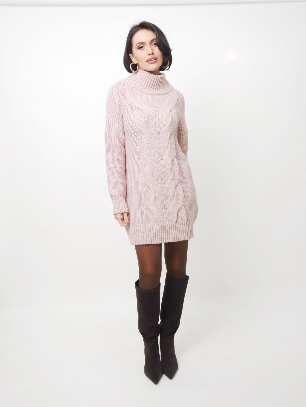 Šaty "Svetr" old pink