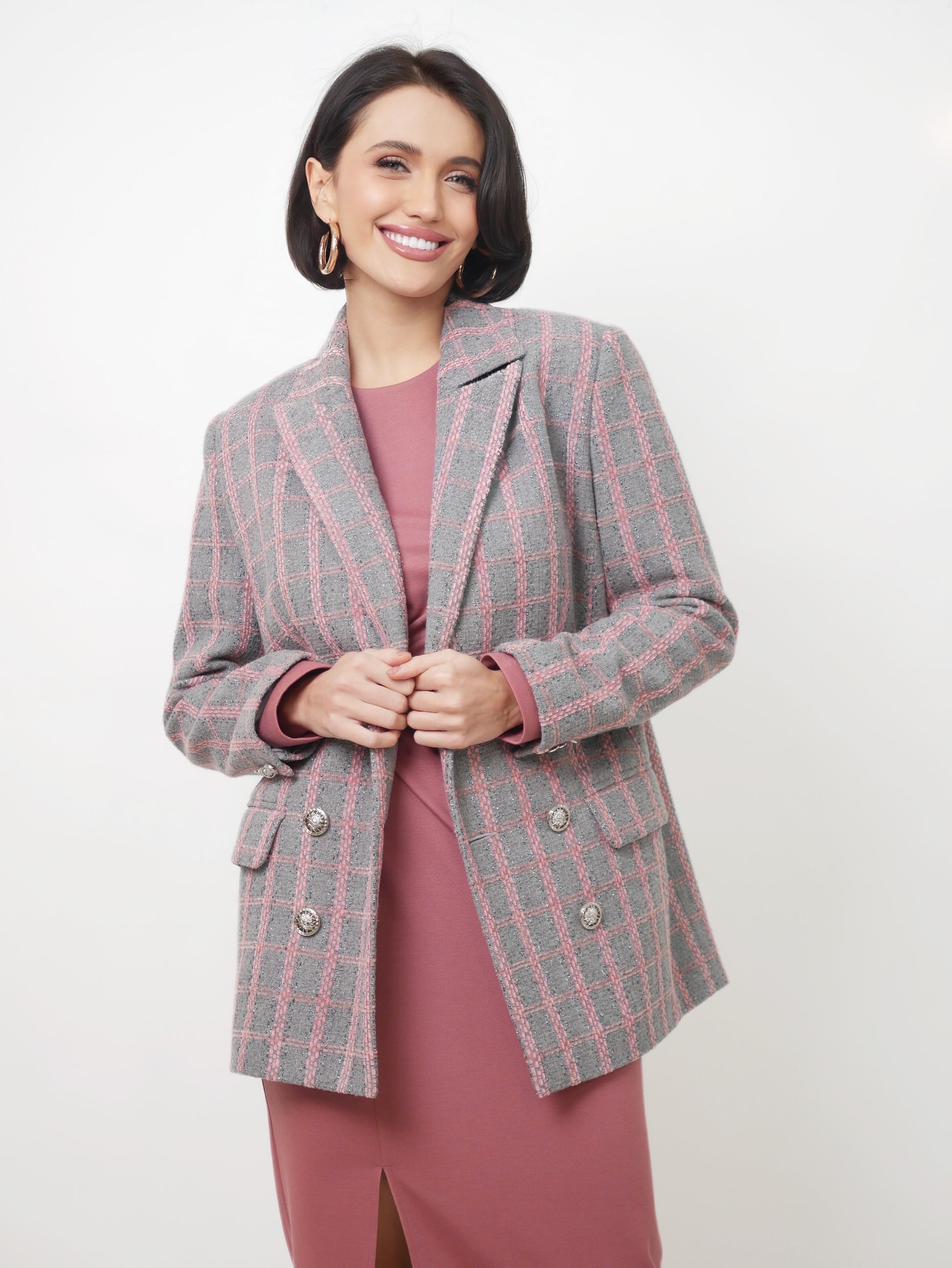 Tvídové sako "Klasik" old pink