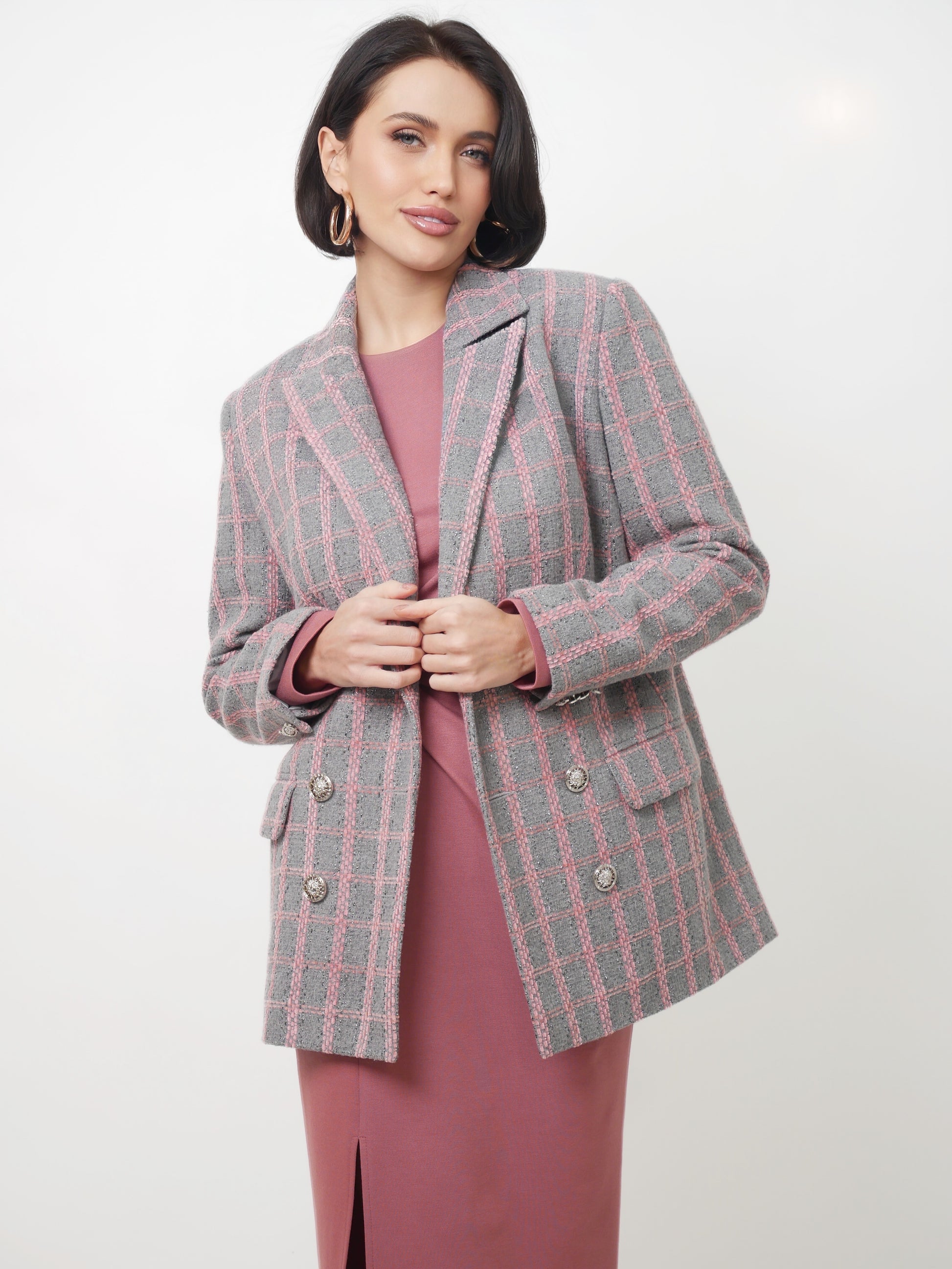 Tvídové sako "Klasik" old pink