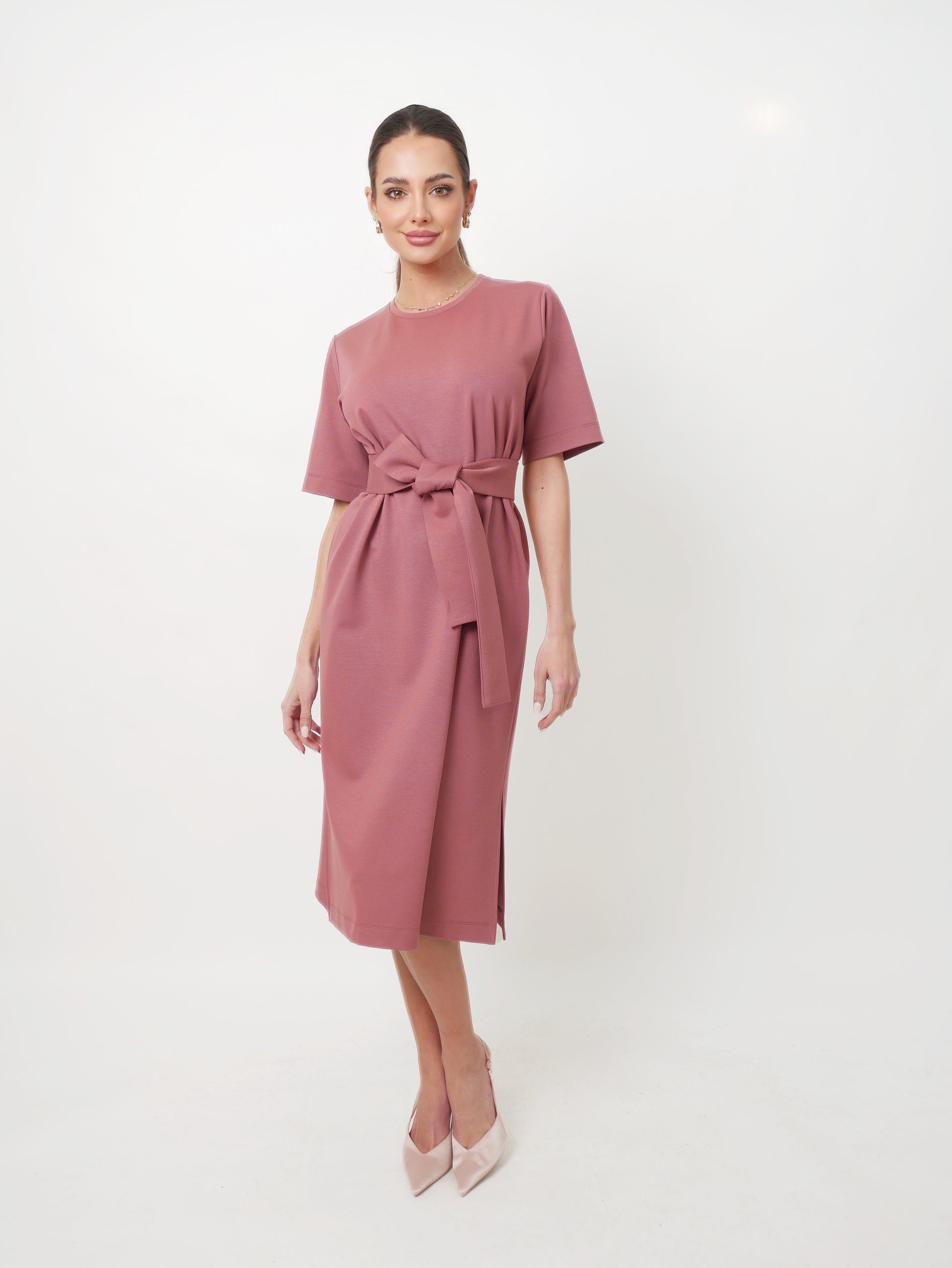 Šaty "Base A" mahagony