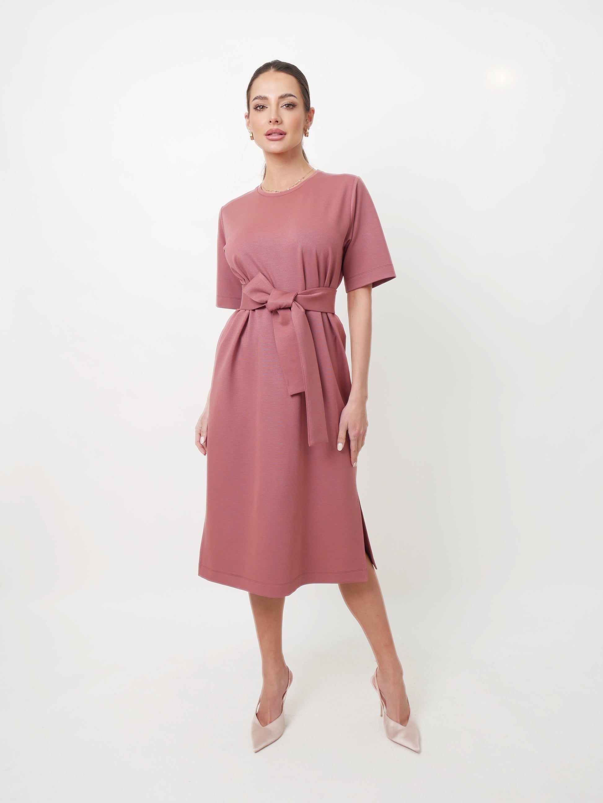 Šaty "Base A" mahagony