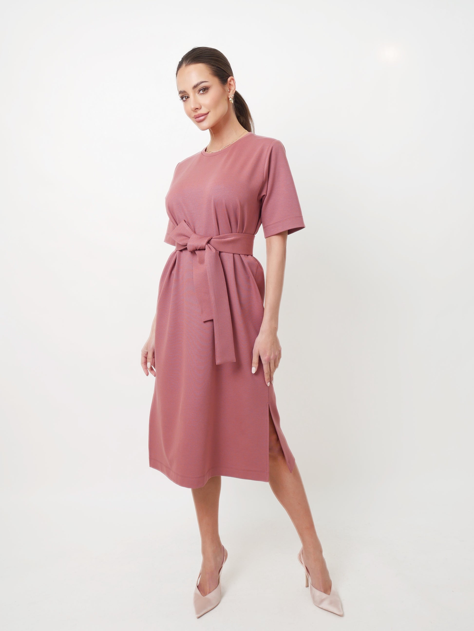 Šaty "Base A" mahagony