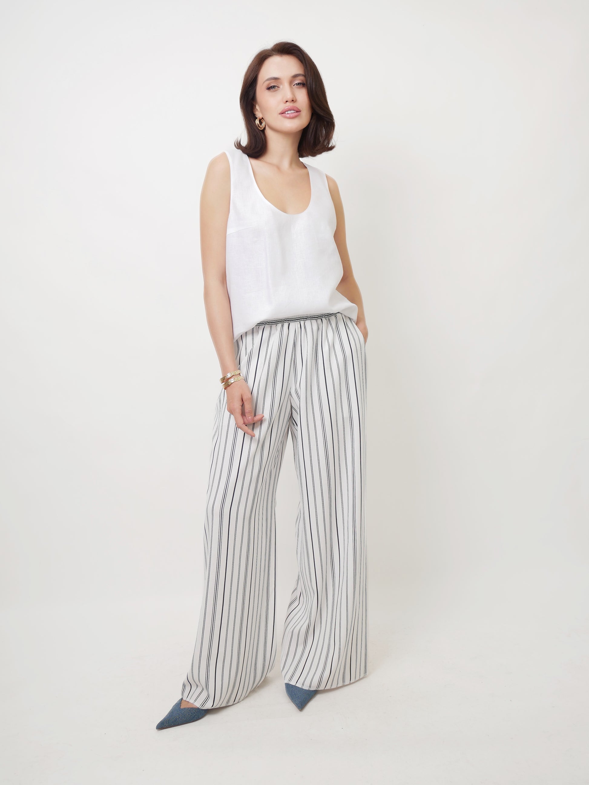 Kalhoty "Stripe linen"