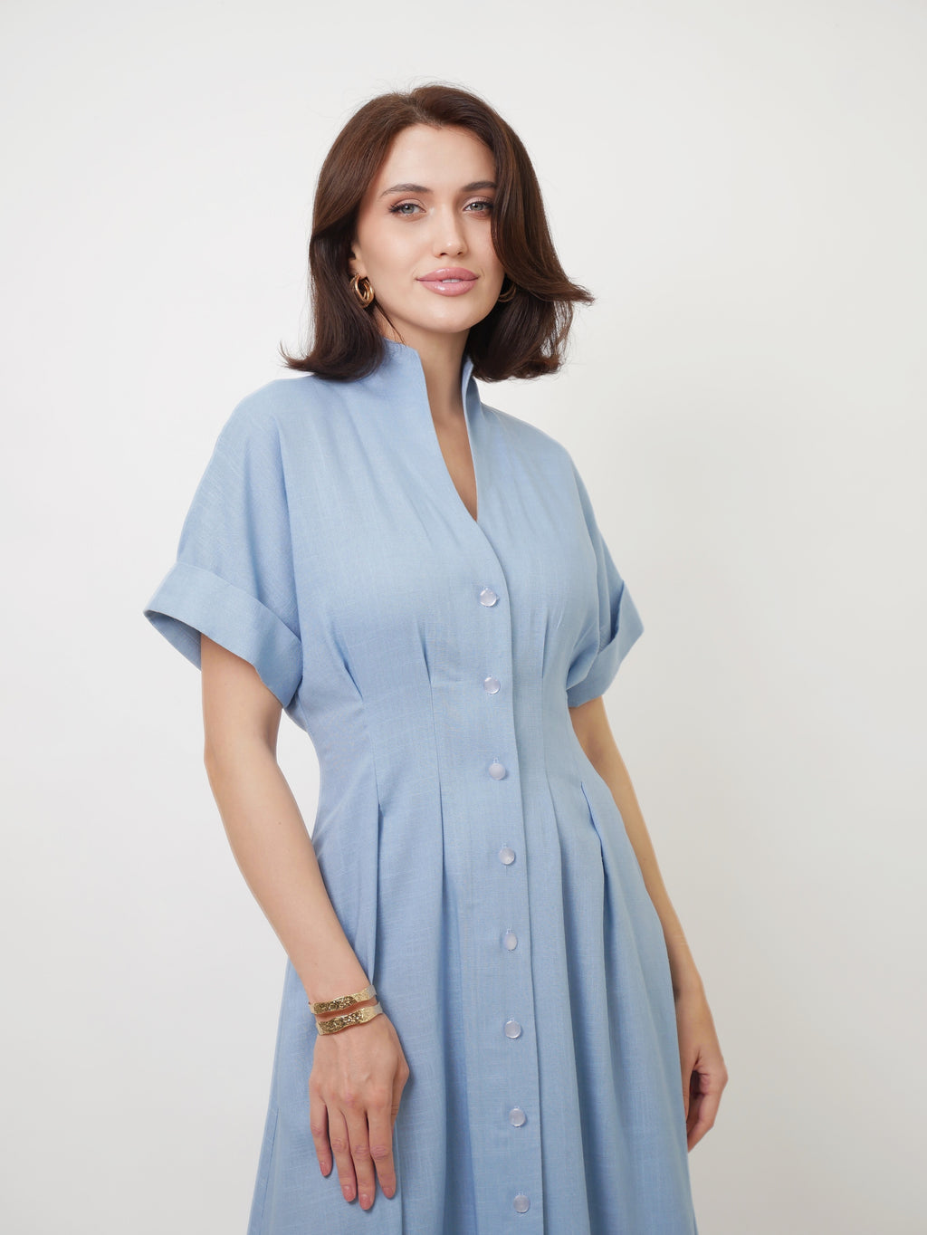 Šaty "Provence" sky blue linen