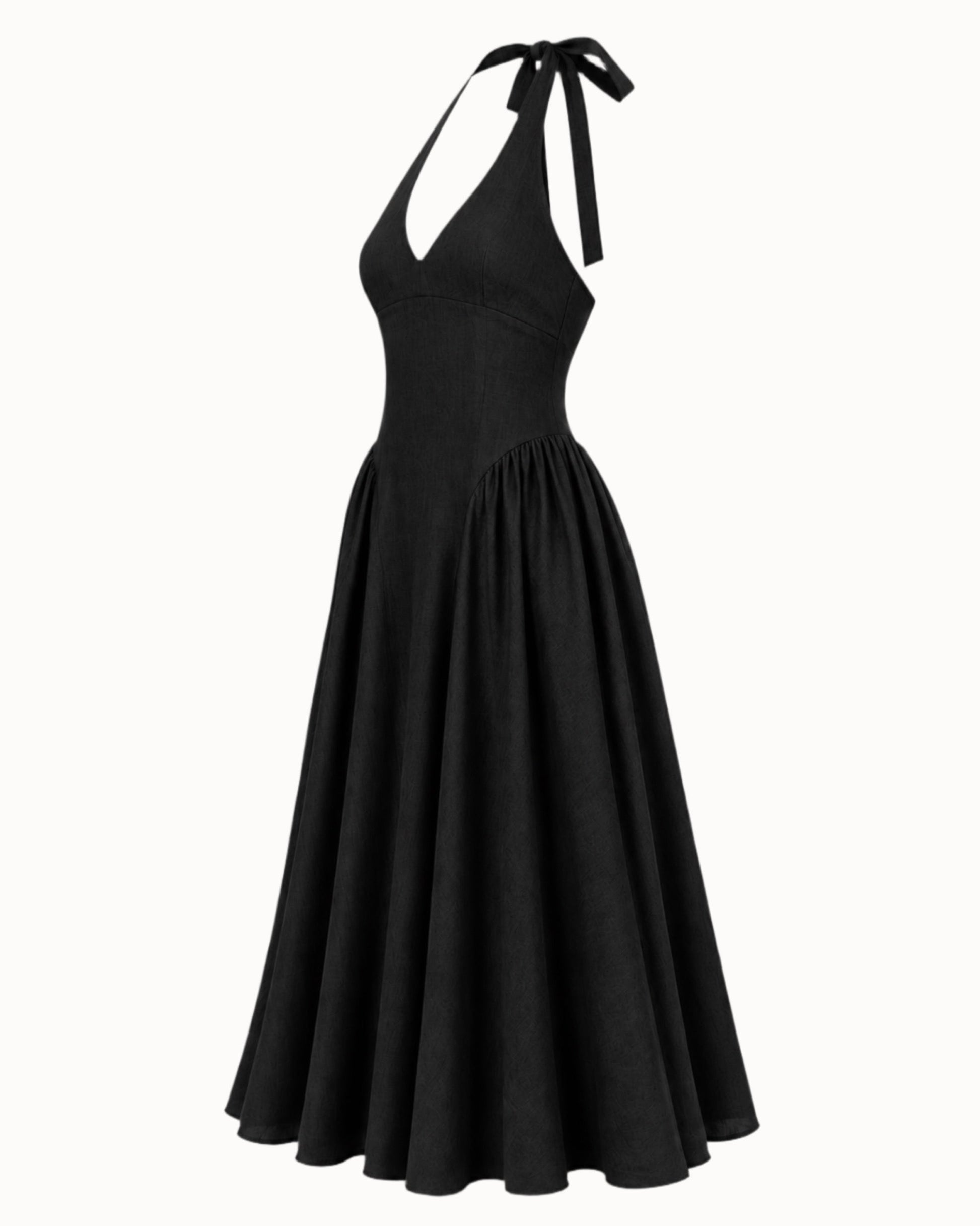 Šaty "Reign linen" black