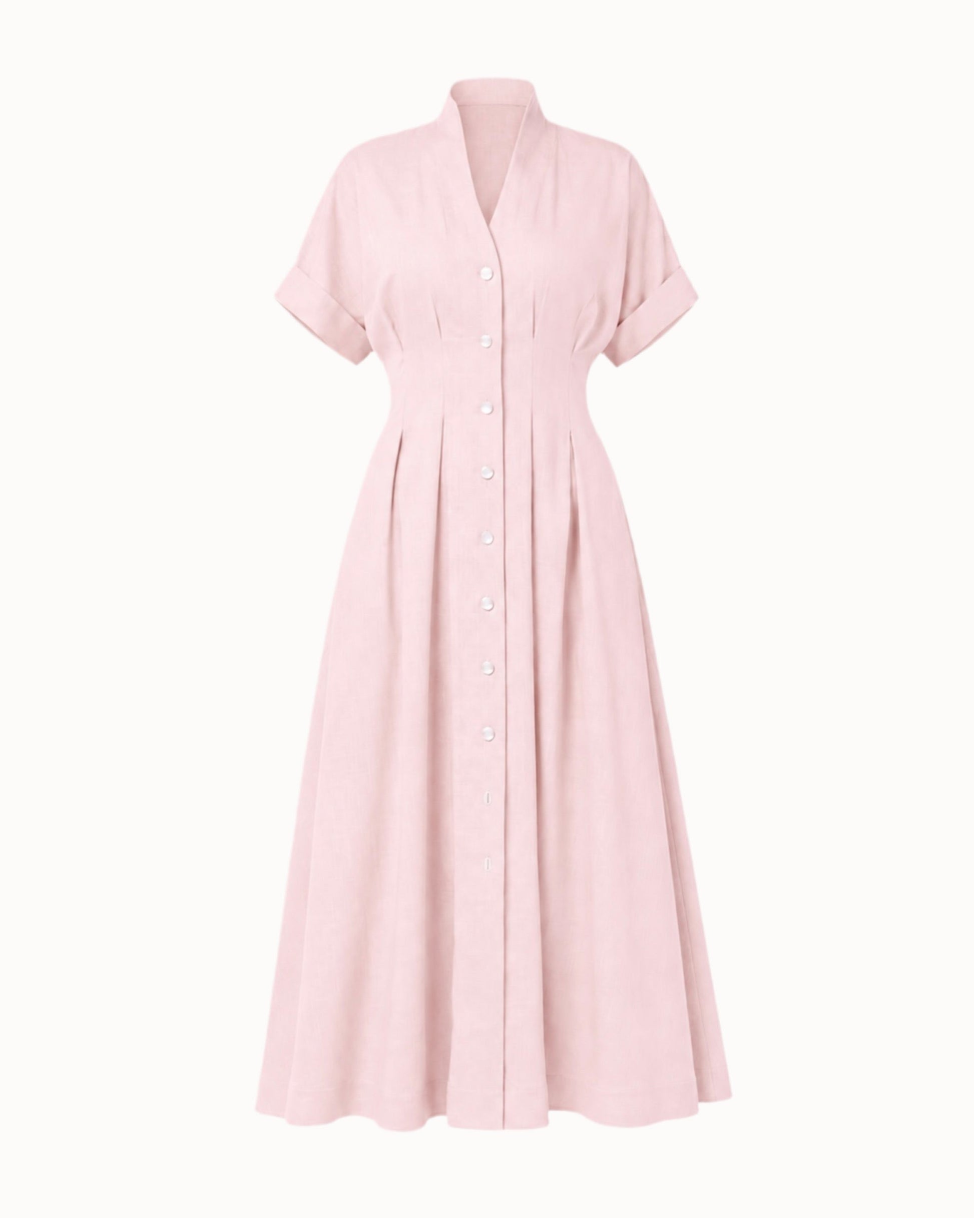 Šaty "Provence" baby pink ramie