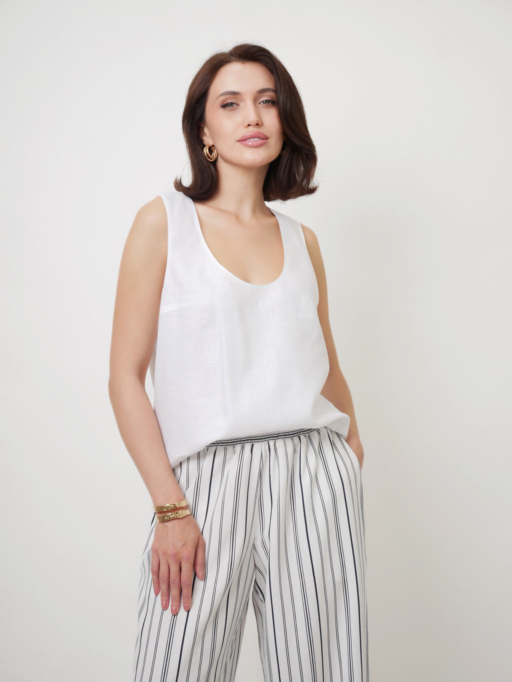 Tílko "Len premium" white