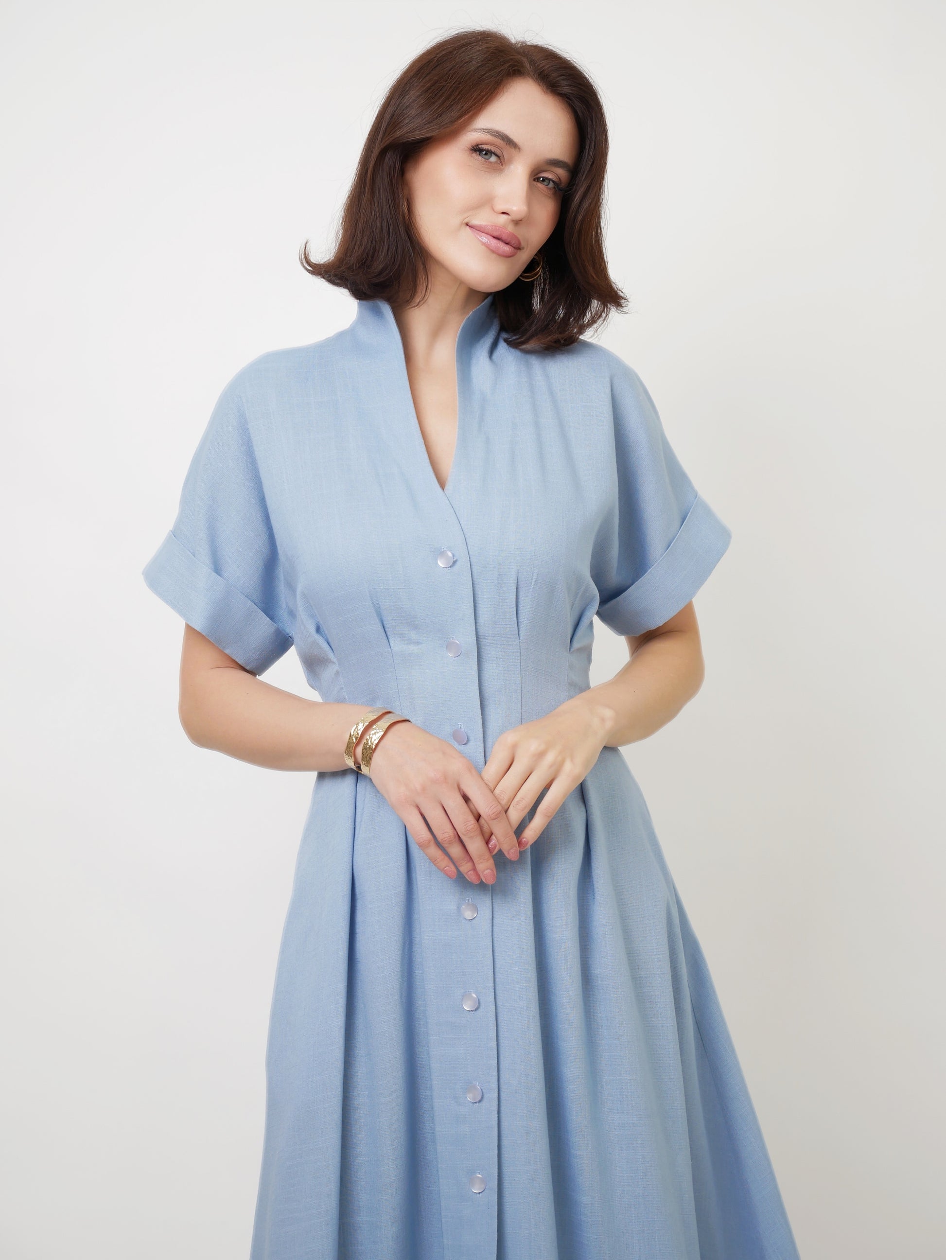 Šaty "Provence" sky blue linen