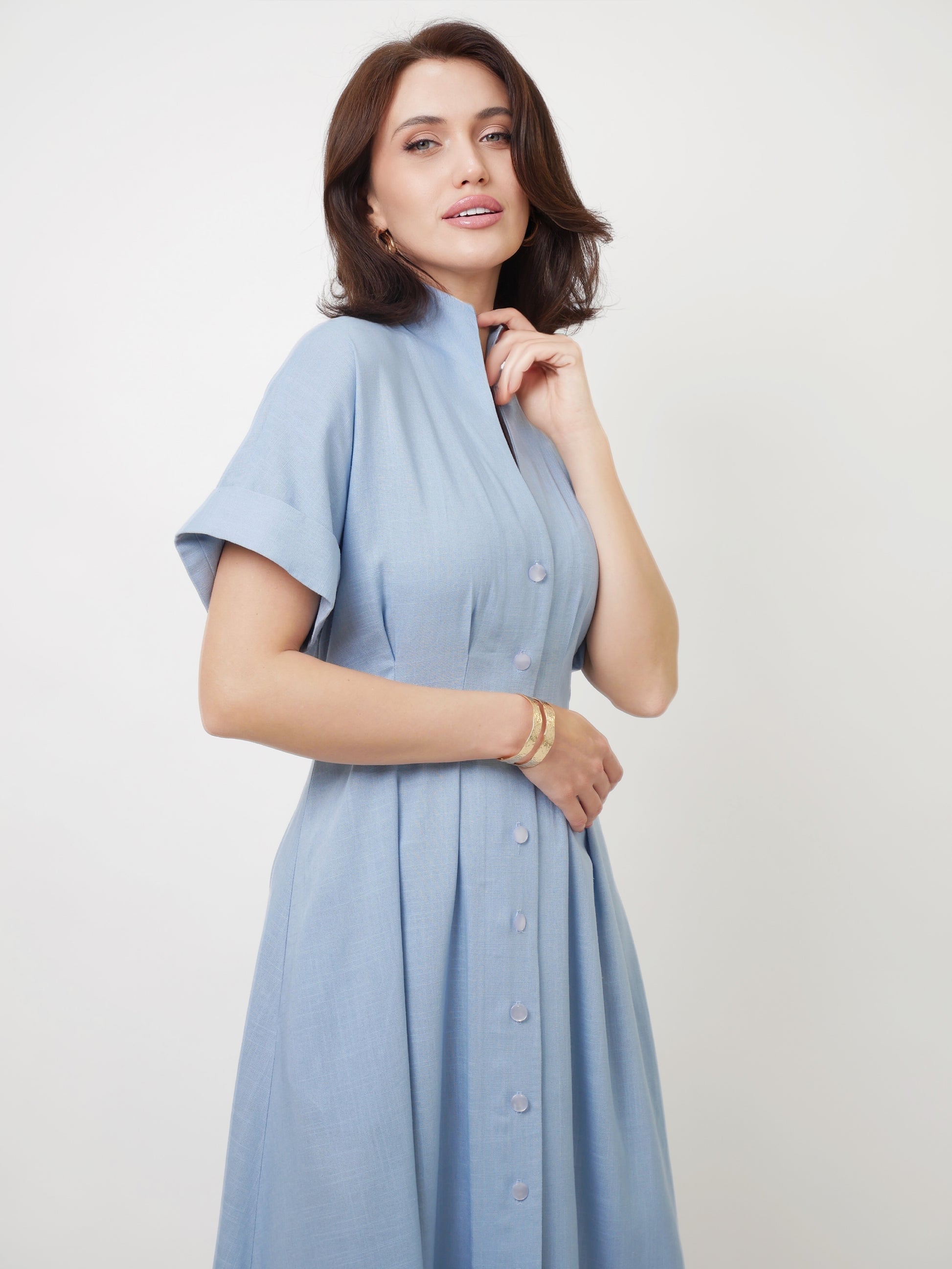 Šaty "Provence" sky blue linen
