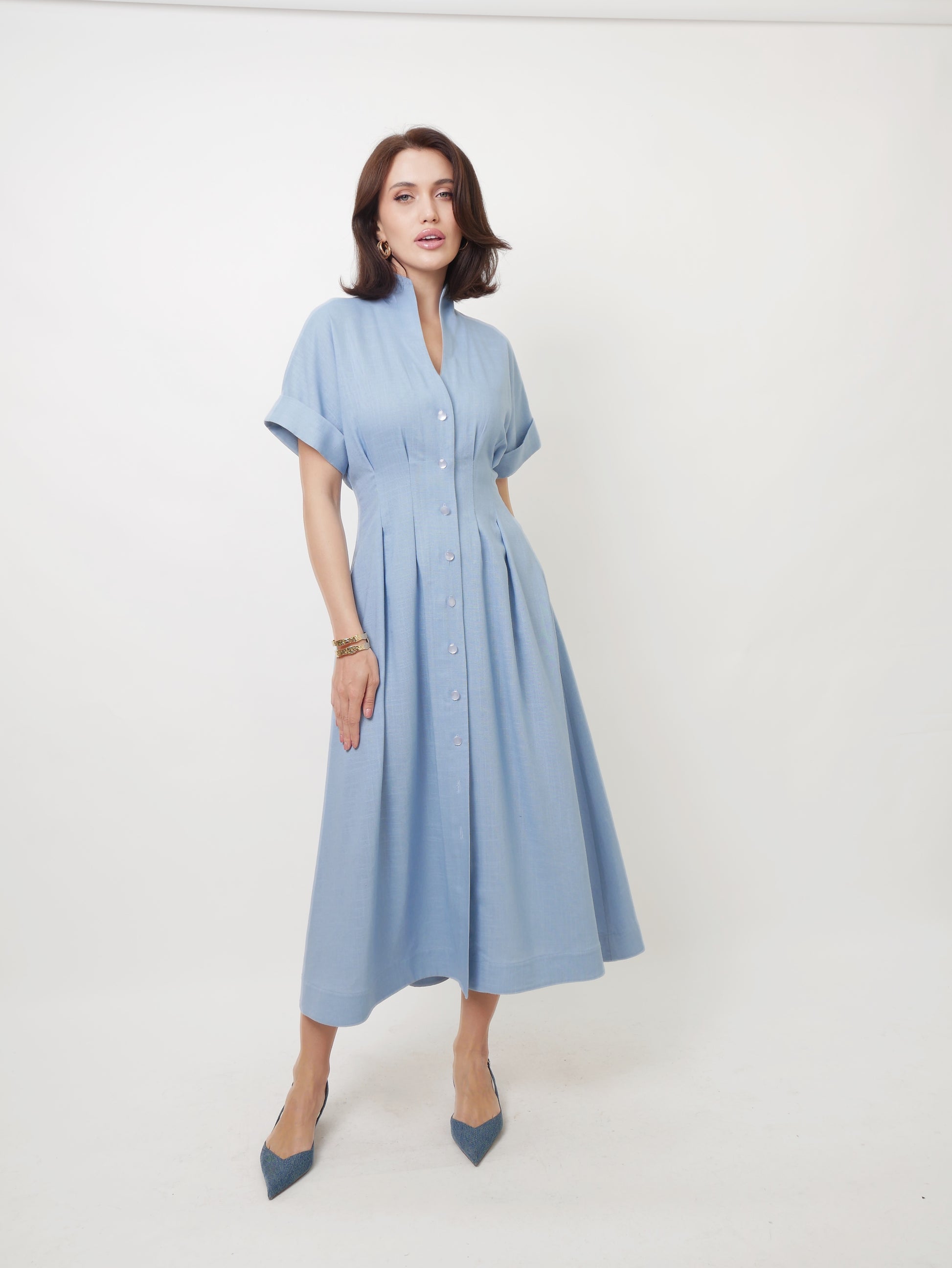 Šaty "Provence" sky blue linen