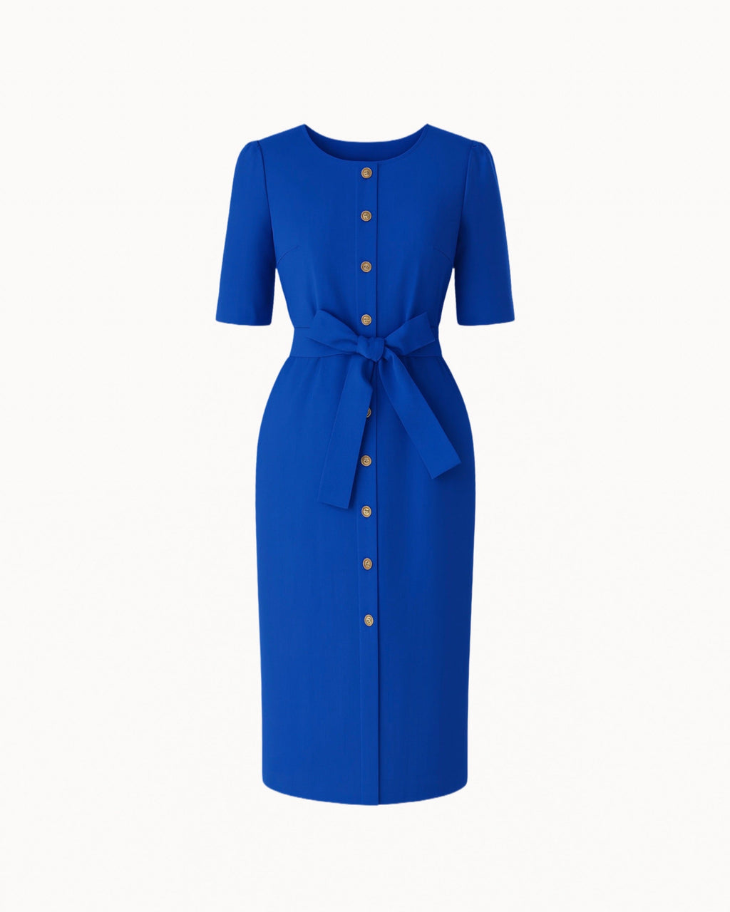 Midi šaty s knoflíky royal blue
