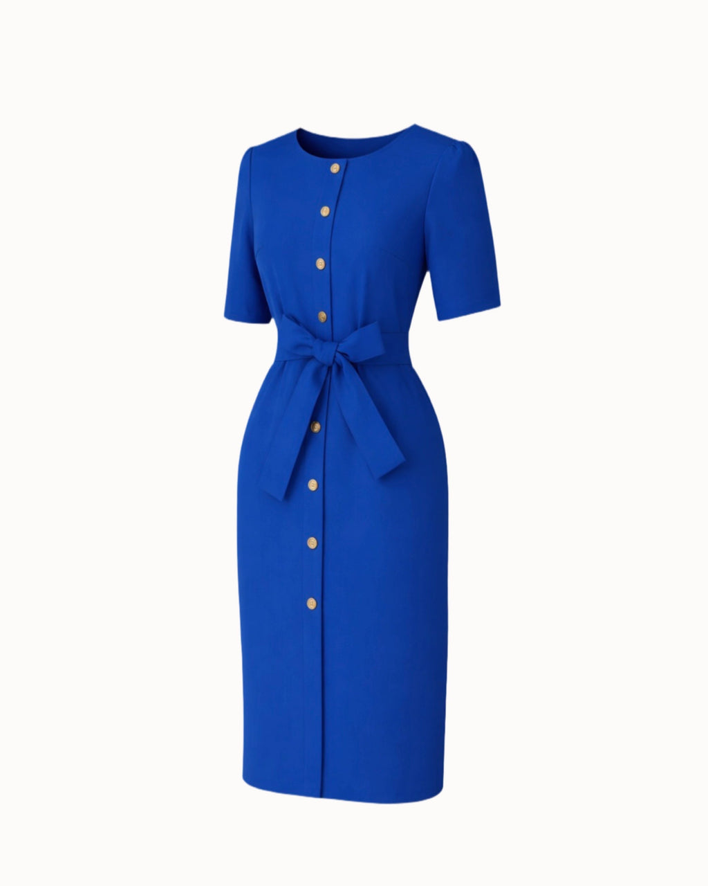 Midi šaty s knoflíky royal blue