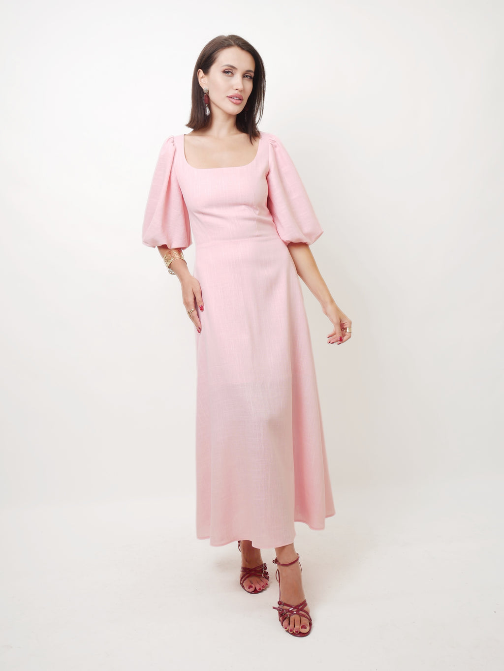 Šaty "Nina" pink linen