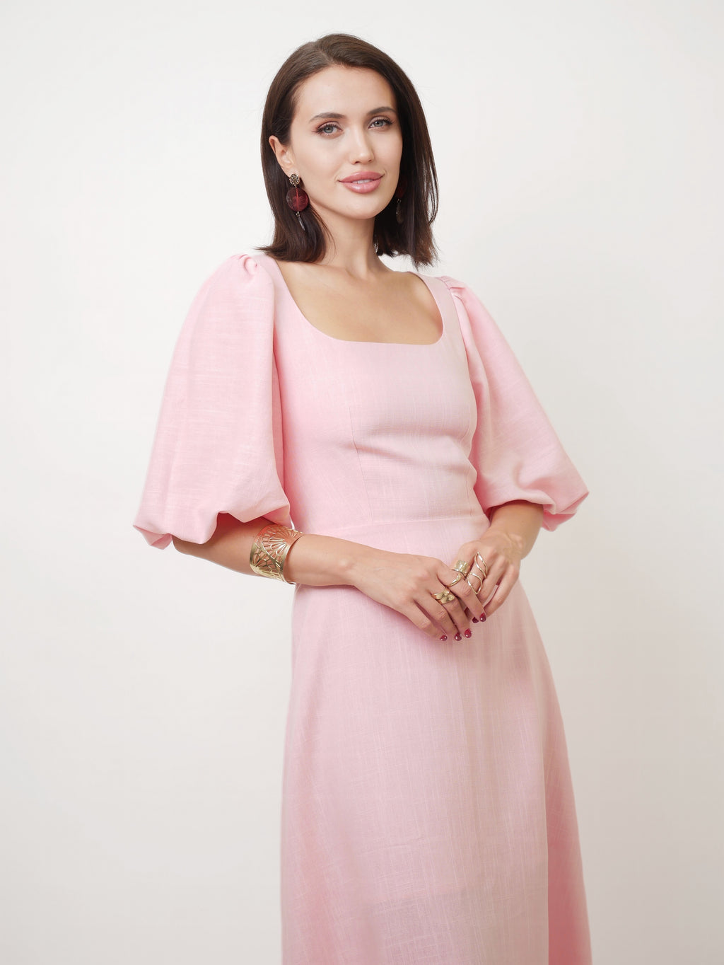 Šaty "Nina" pink linen