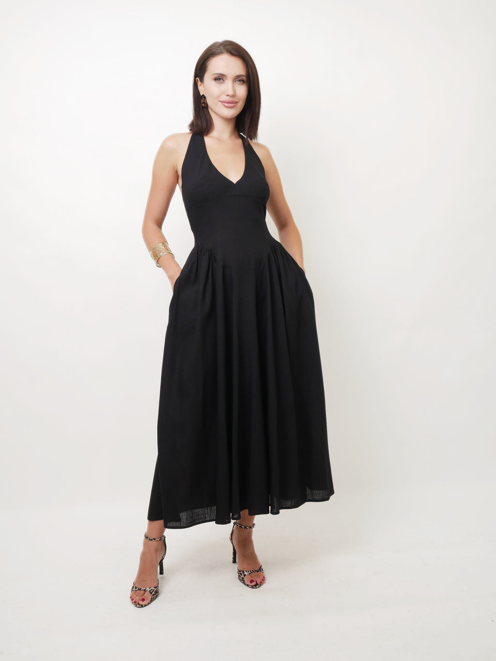 Šaty "Reign linen" black