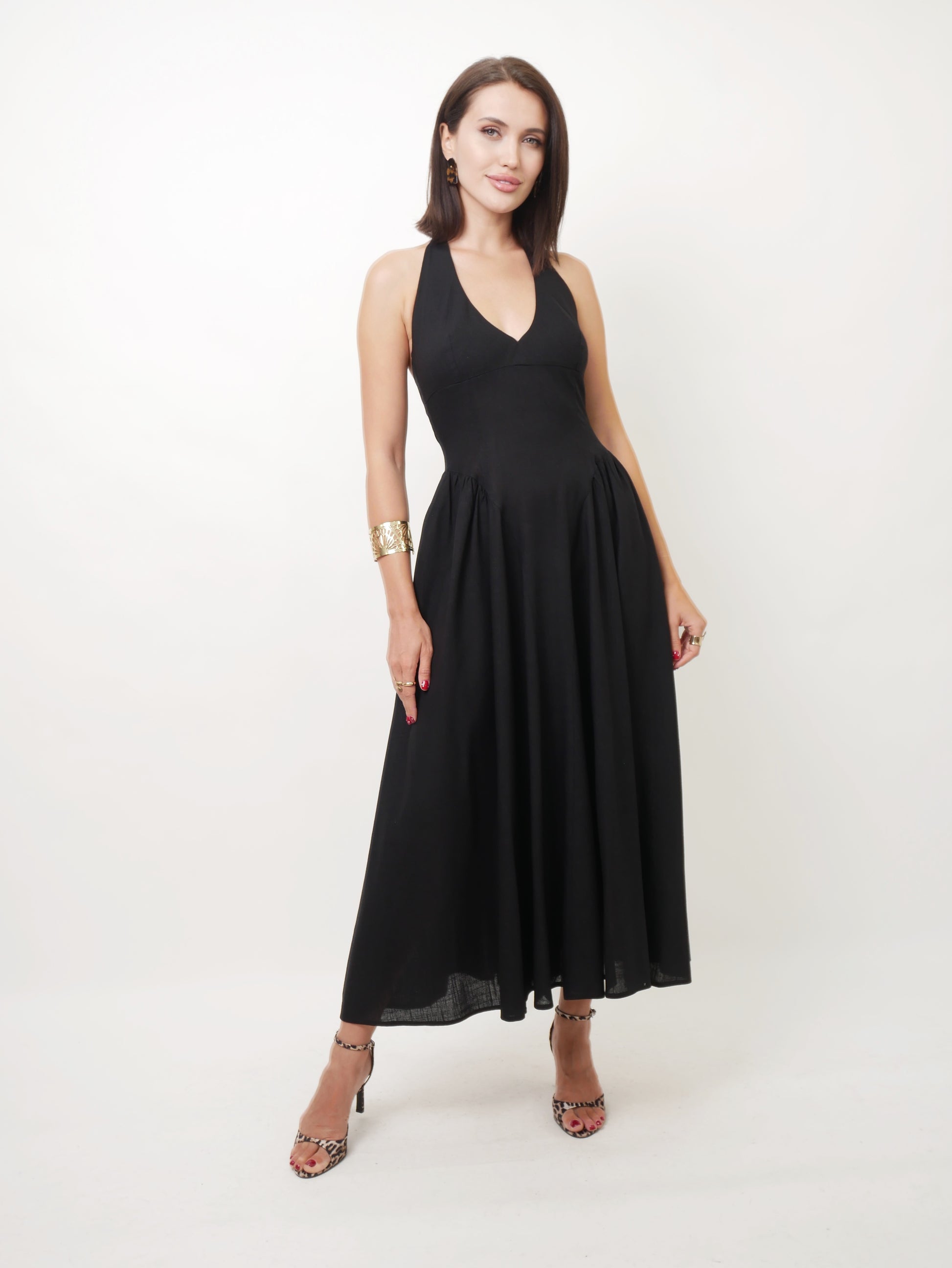 Šaty "Reign linen" black