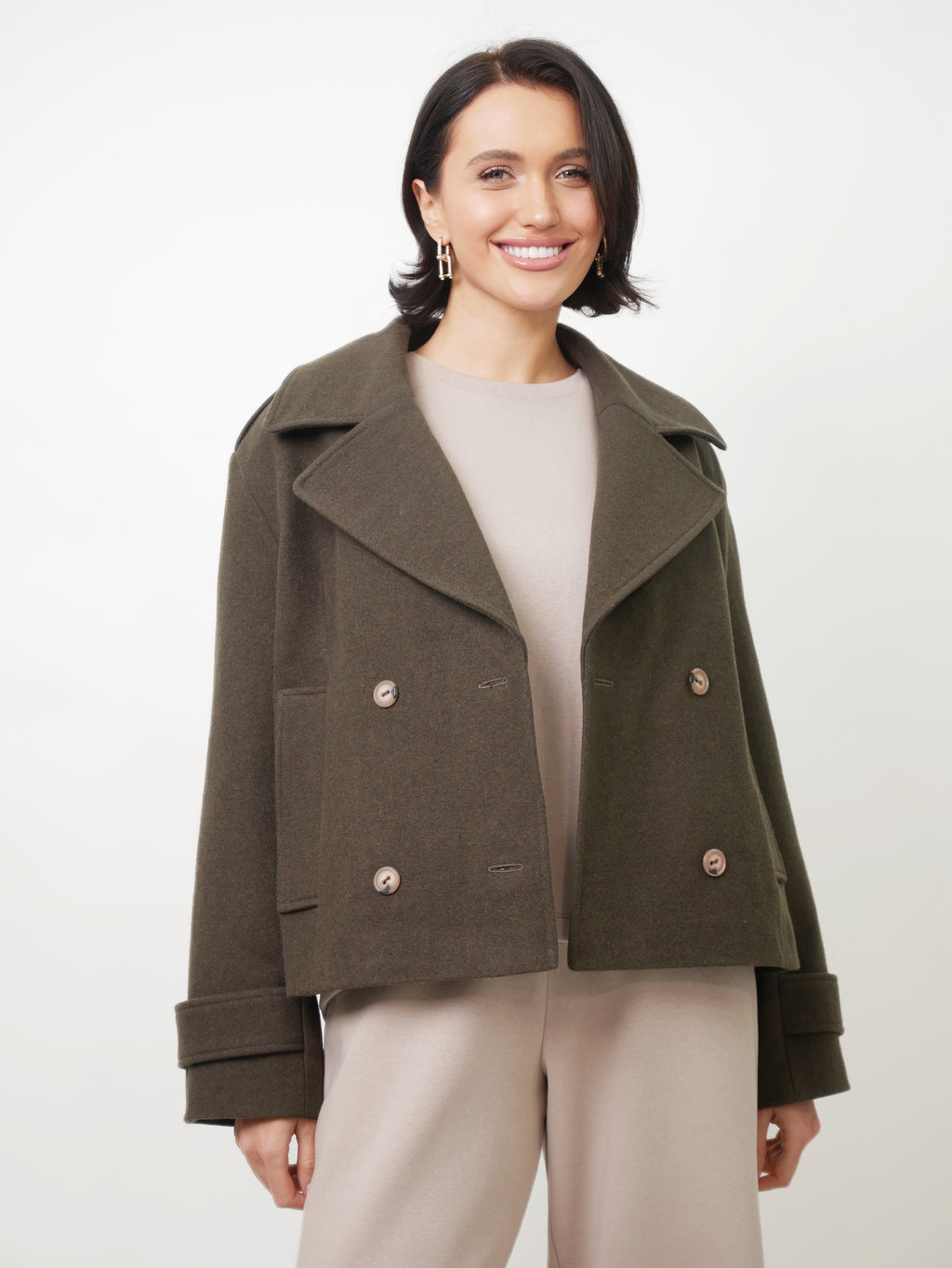 Kabát "Pea Coat" khaki