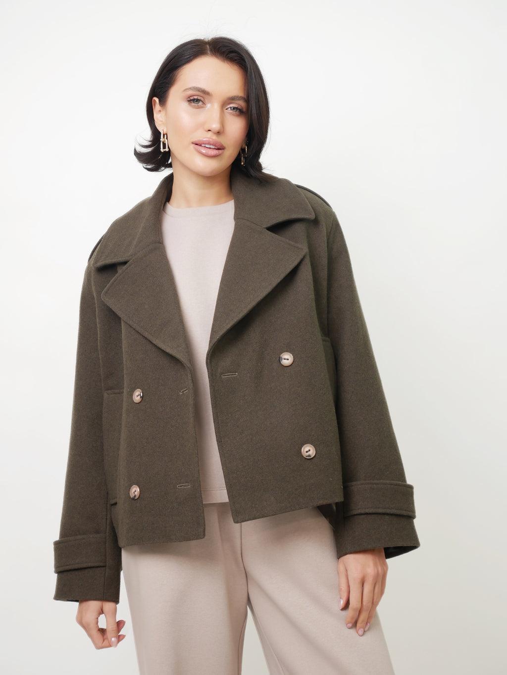Kabát "Pea Coat" khaki