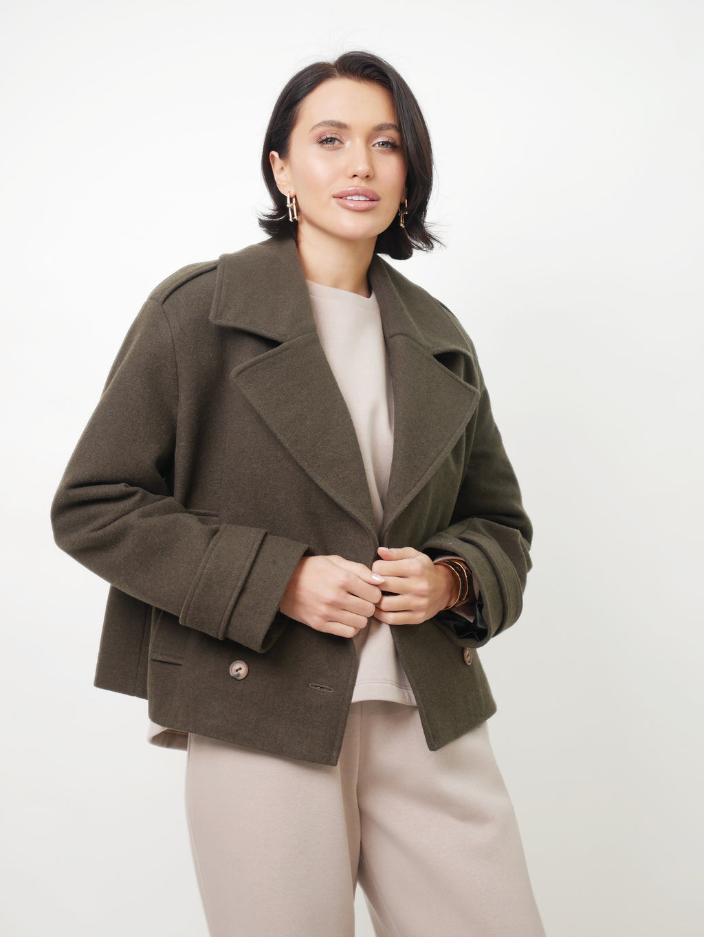 Kabát "Pea Coat" khaki