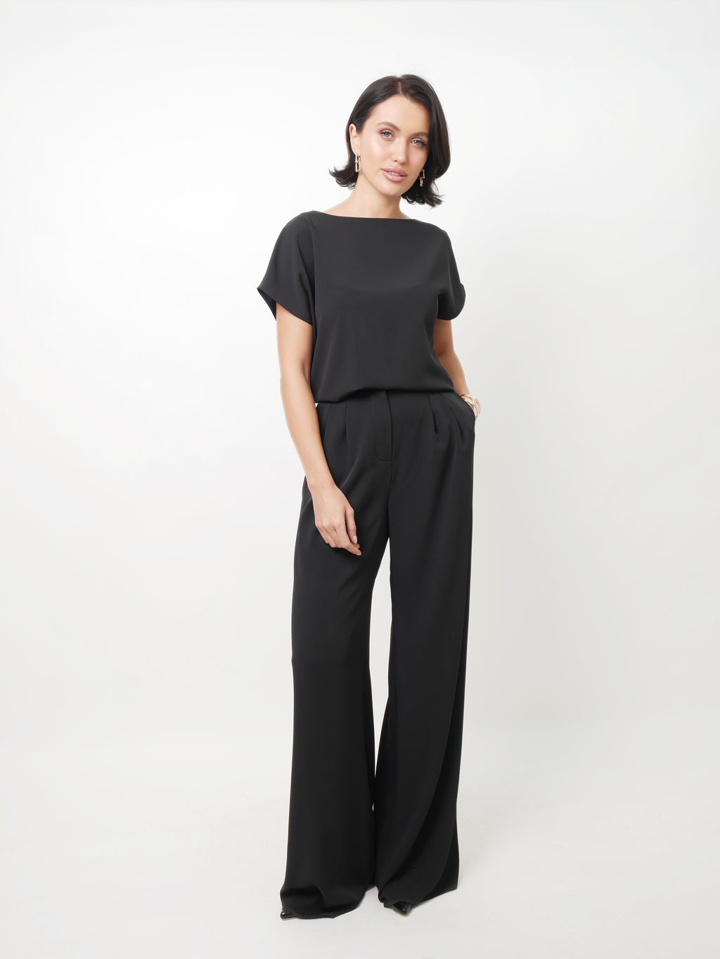 Kalhoty "Pallazzo" balck