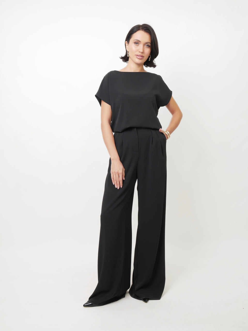 Kalhoty "Pallazzo" balck
