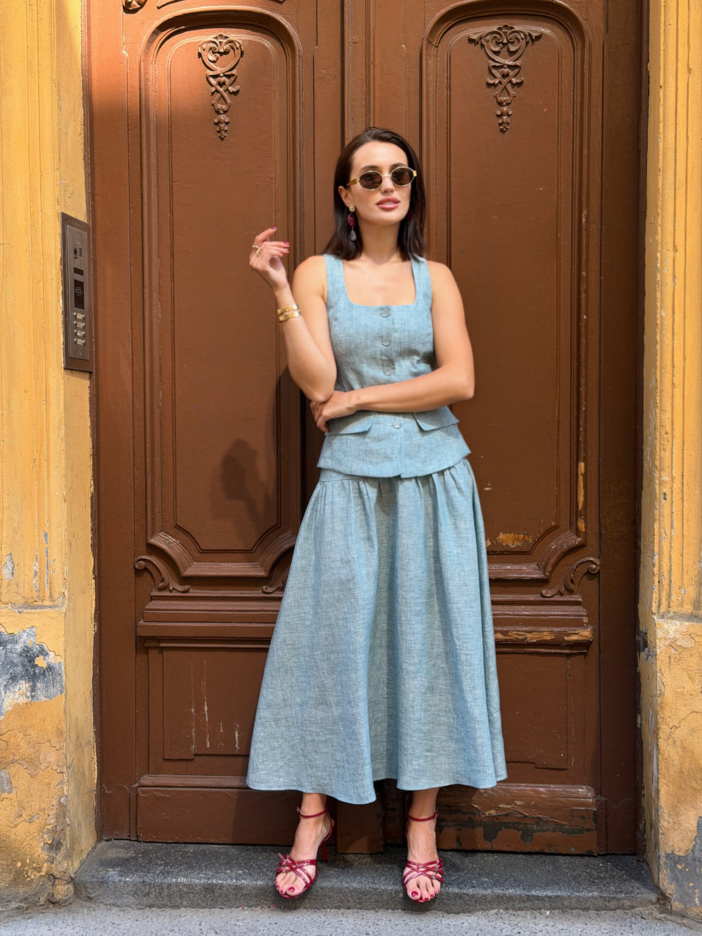 Sukně "Leila" mint len premium