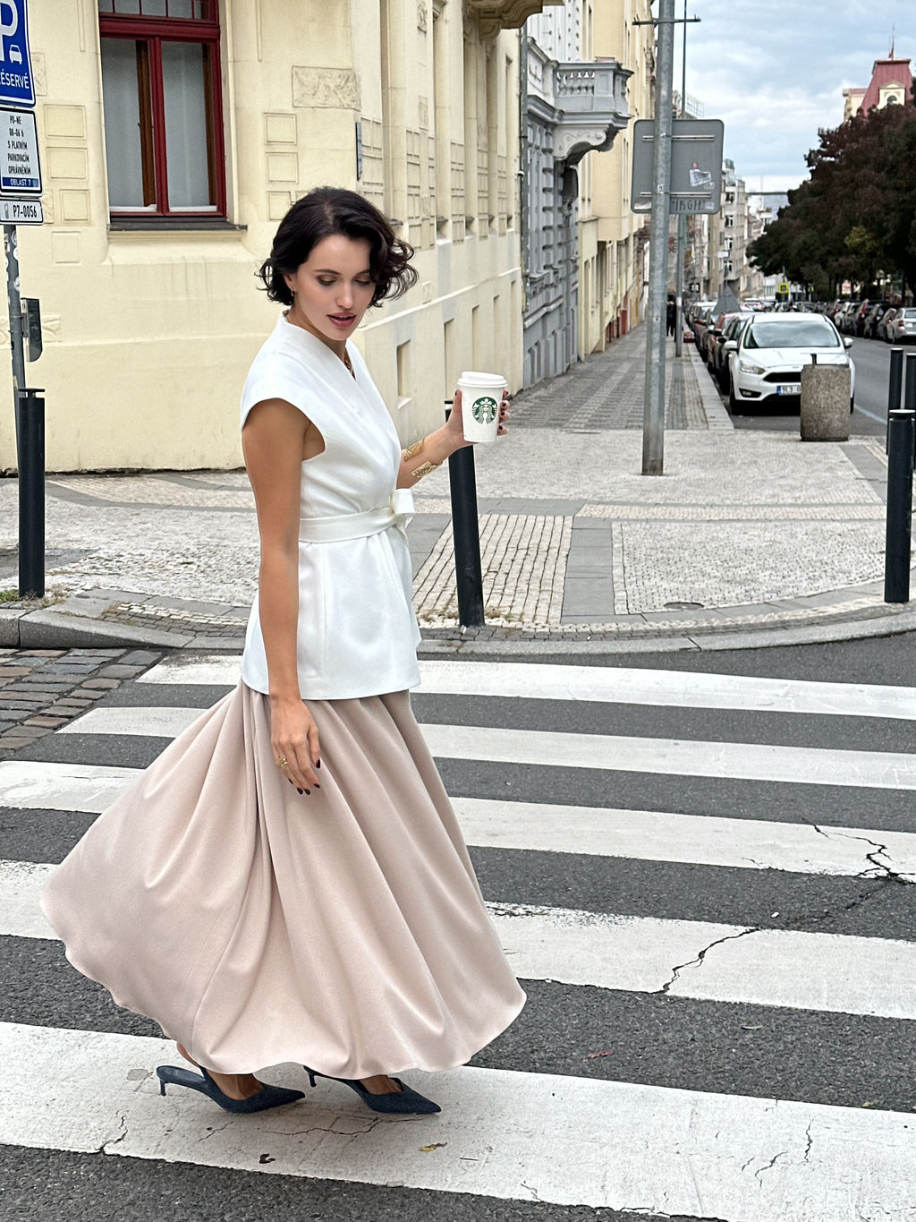 Sukně "Blaire" pale beige