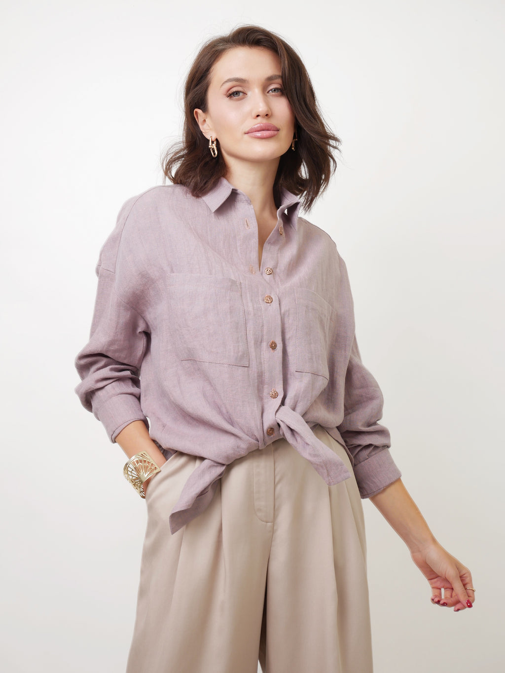 Košile "Len premium" mauve