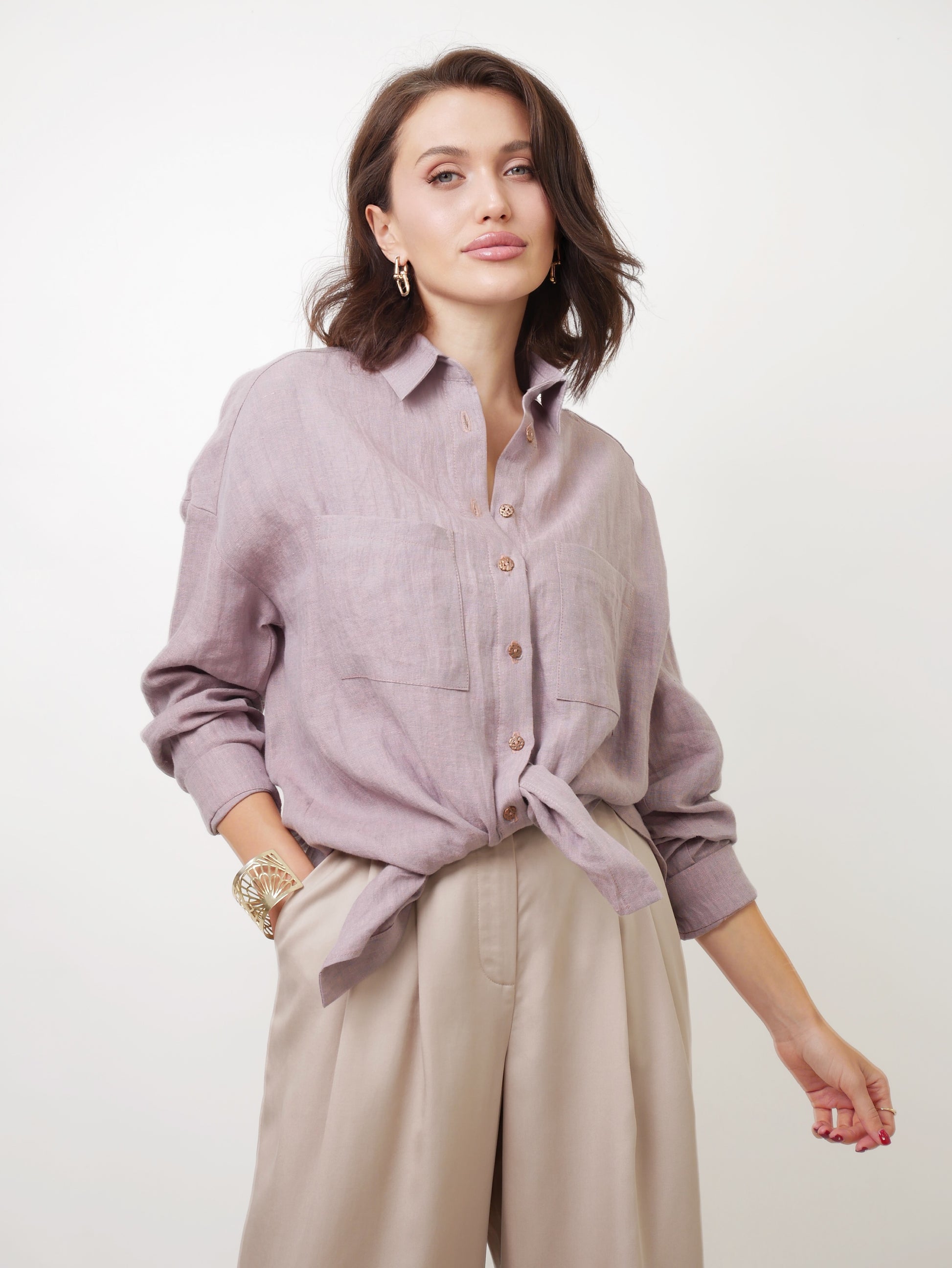 Košile "Len premium" mauve