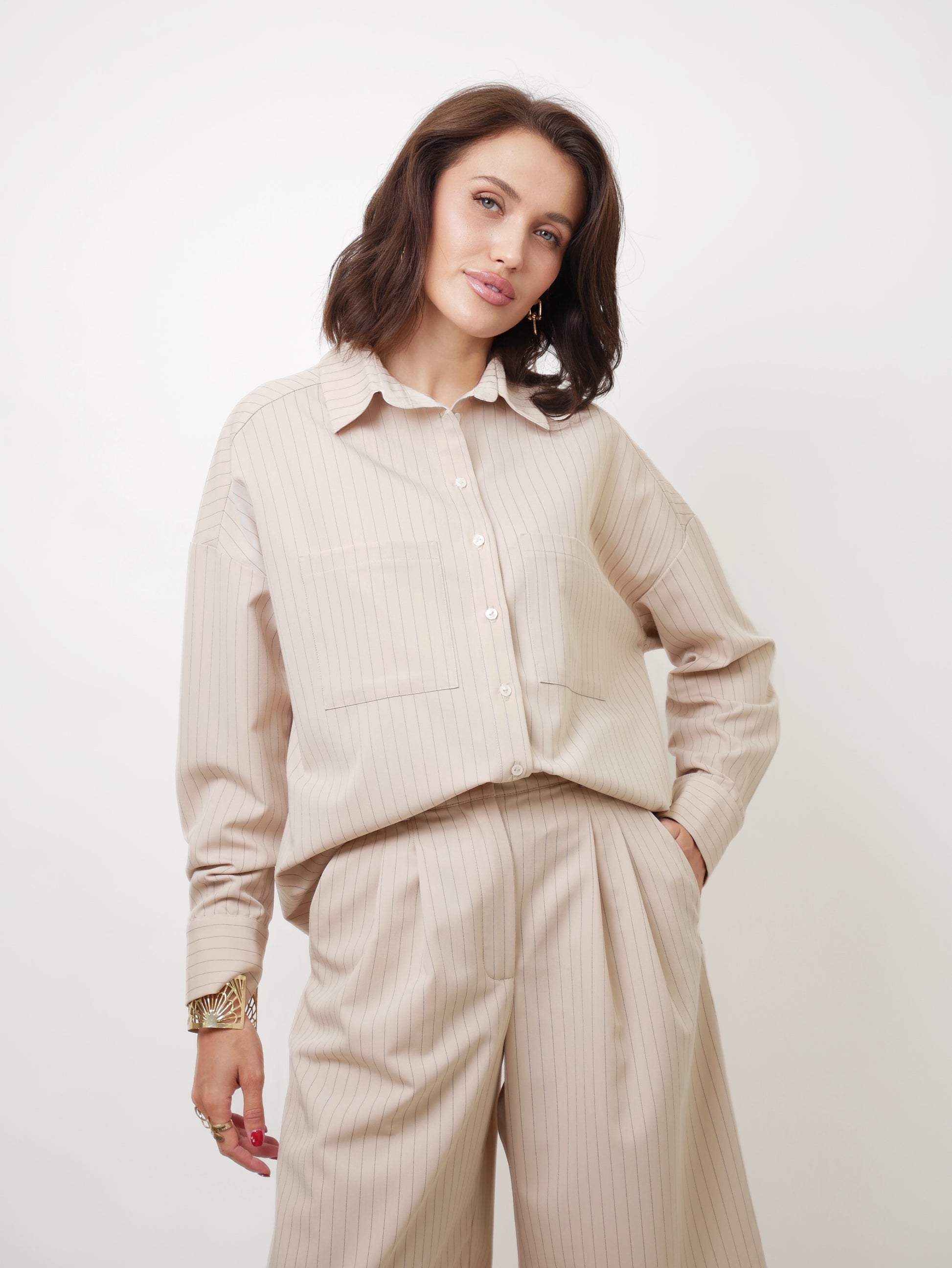 Košile "Striped" beige