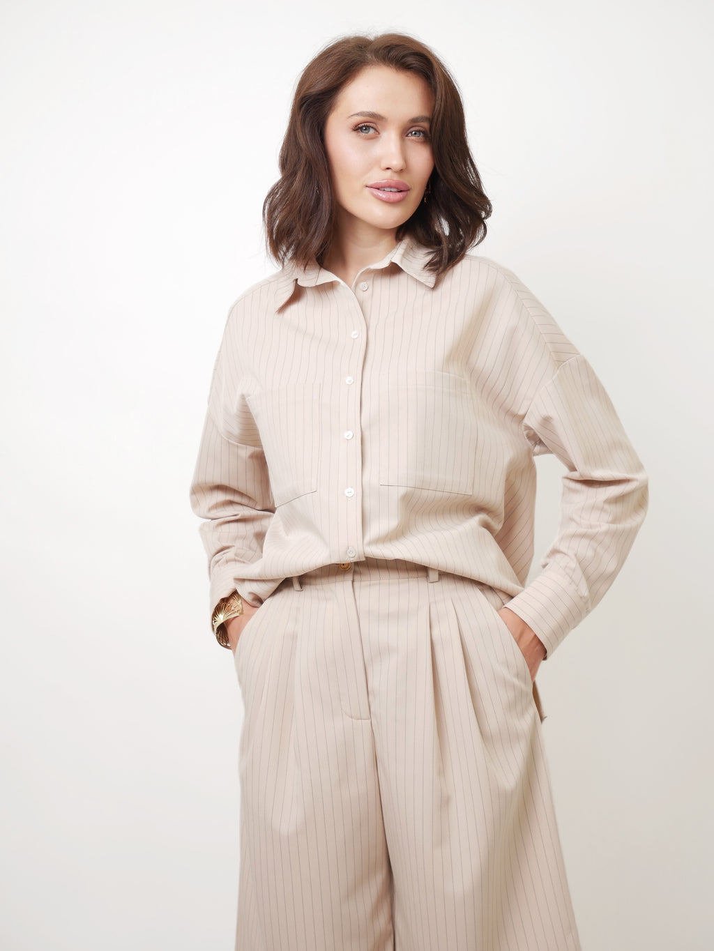 Košile "Striped" beige