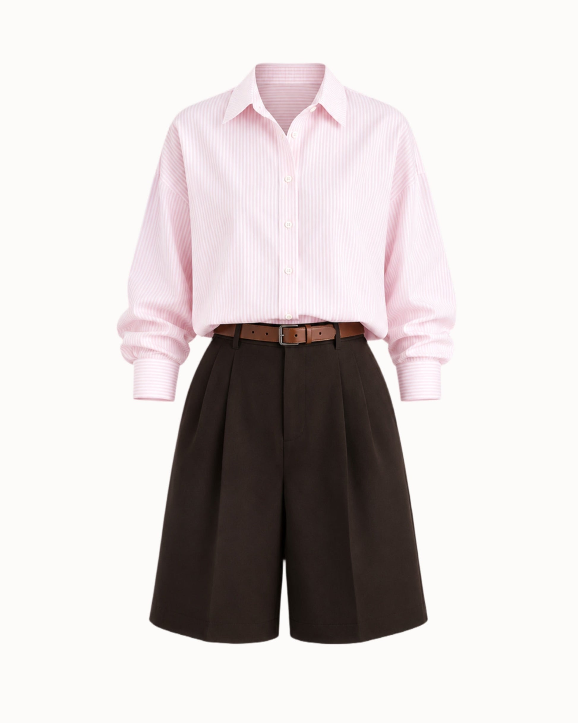 Košile oversized "Stripes" light pink