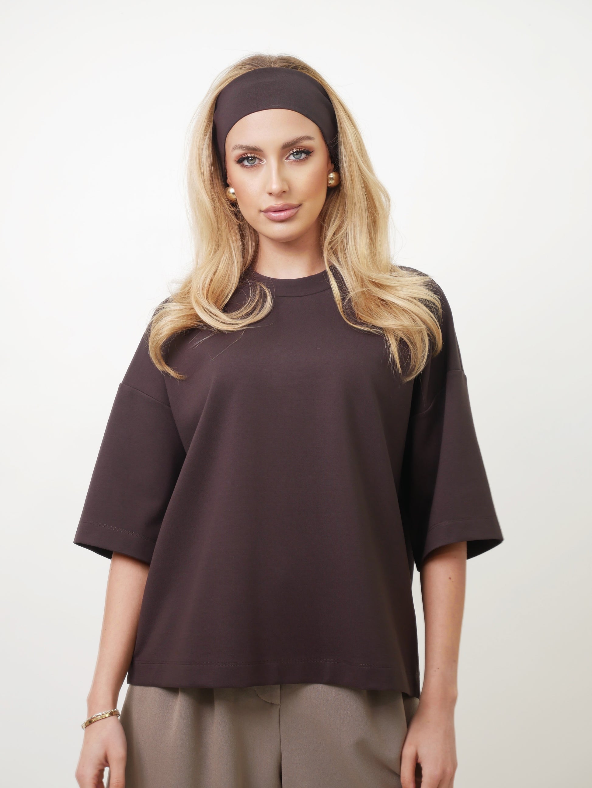 Oversized T-shirt dark chocolate