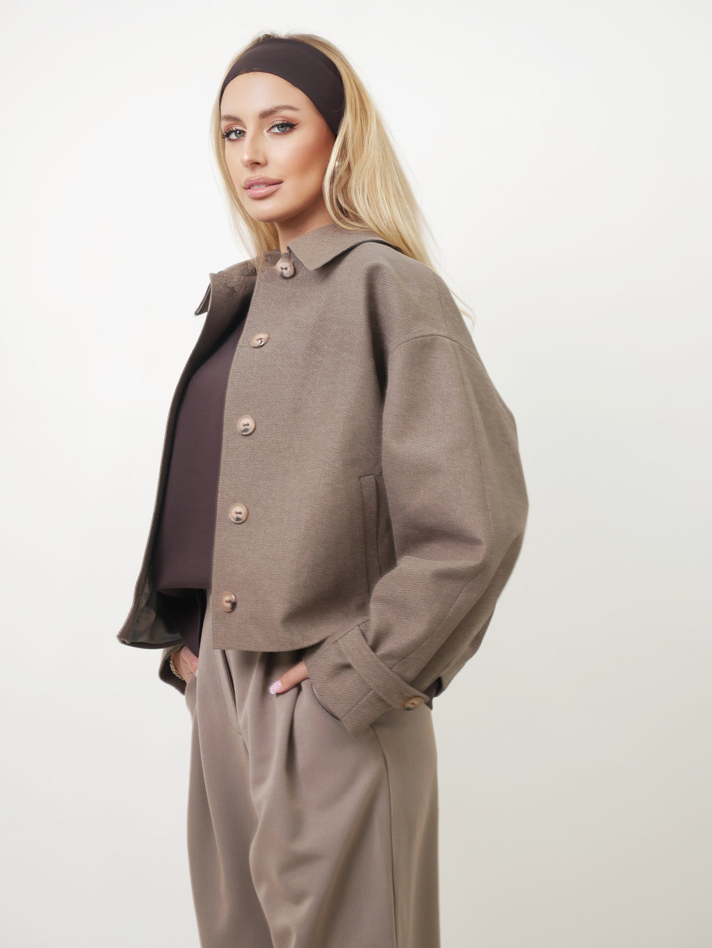 Bermudy "Klasik" taupe pink