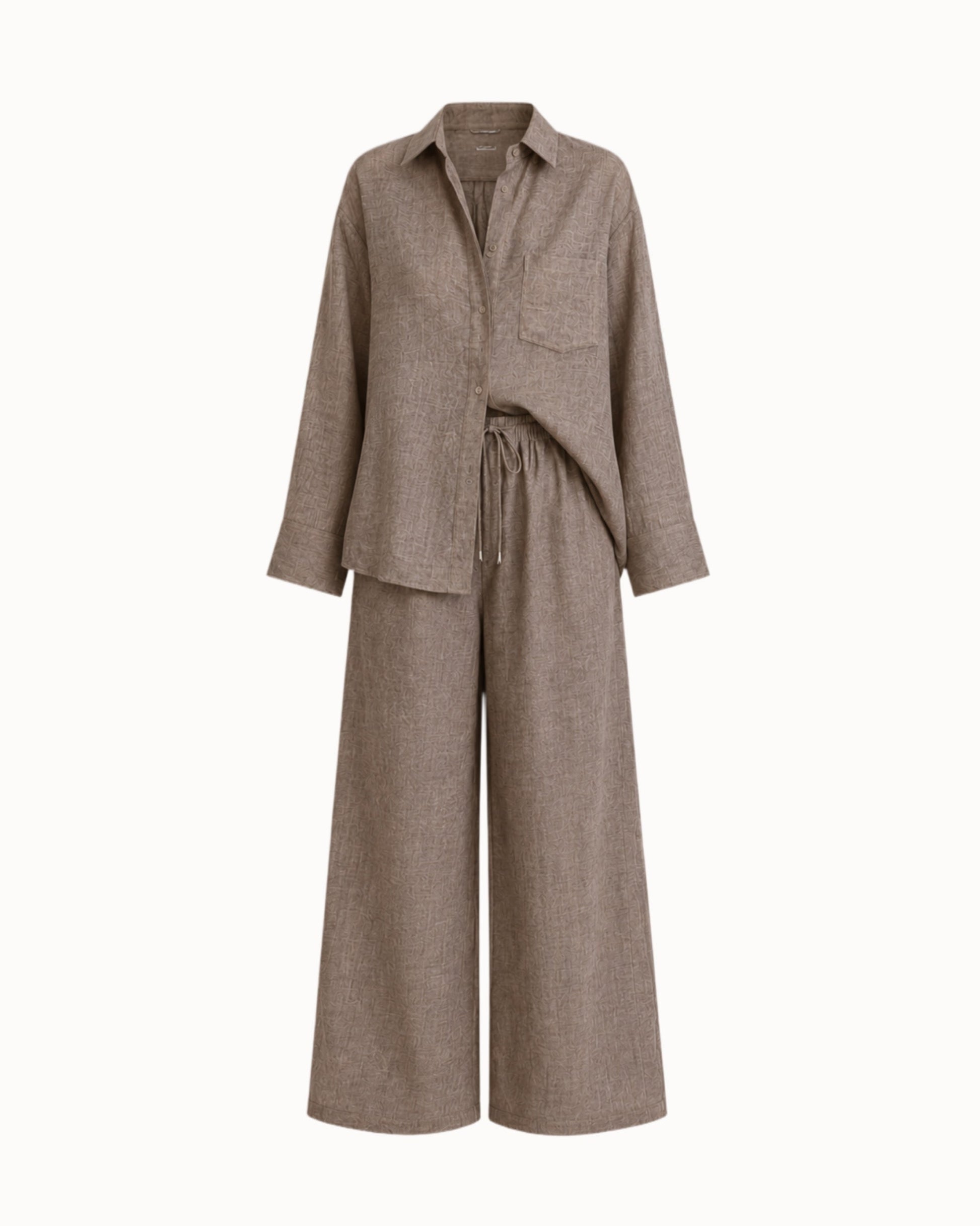 Kalhoty "Toby len premium" greyish brown