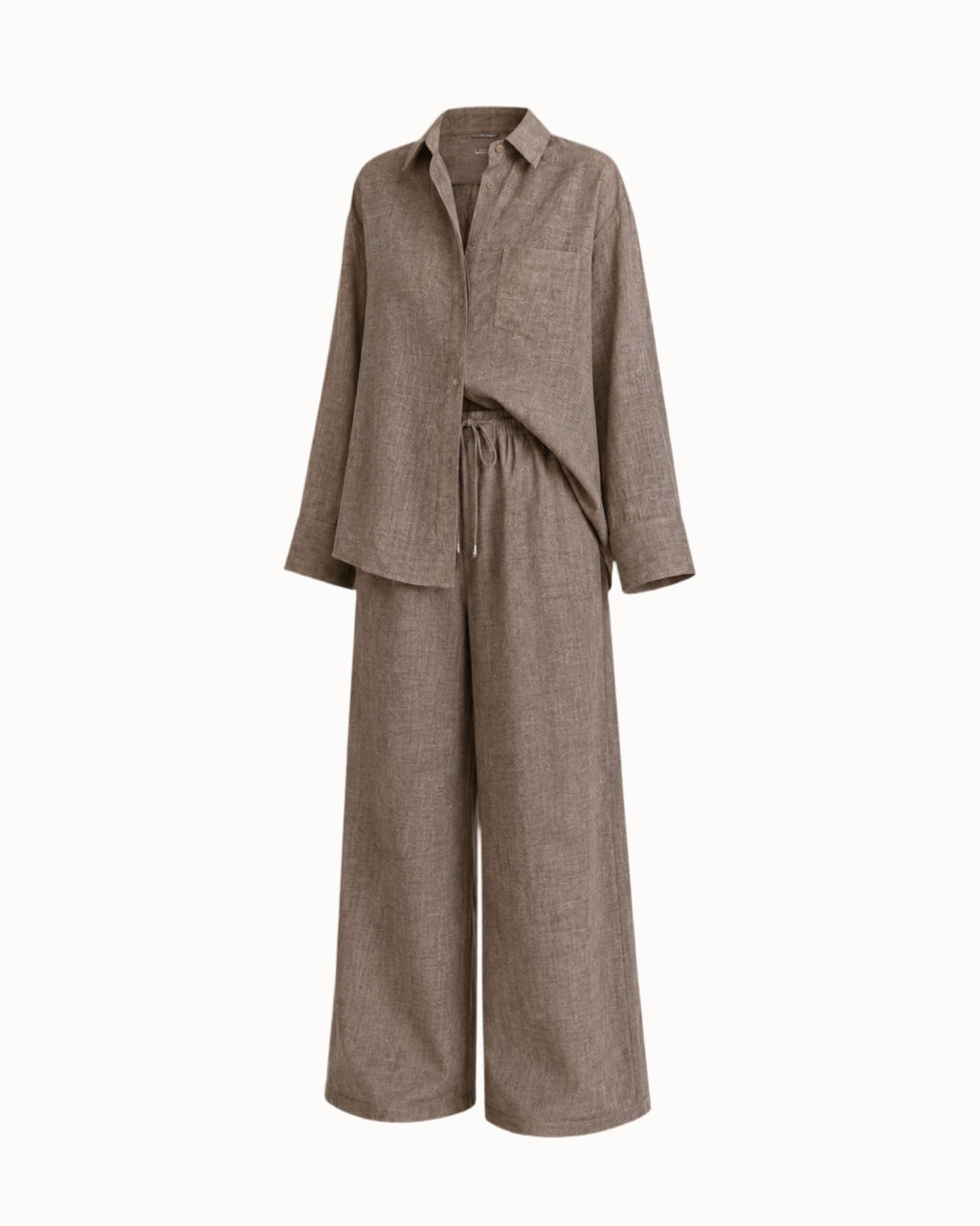 Kalhoty "Toby len premium" greyish brown