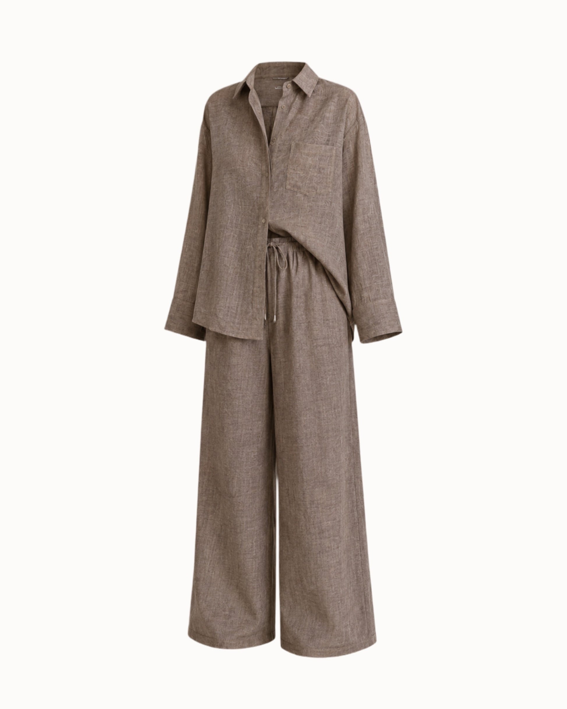 Kalhoty "Toby len premium" greyish brown
