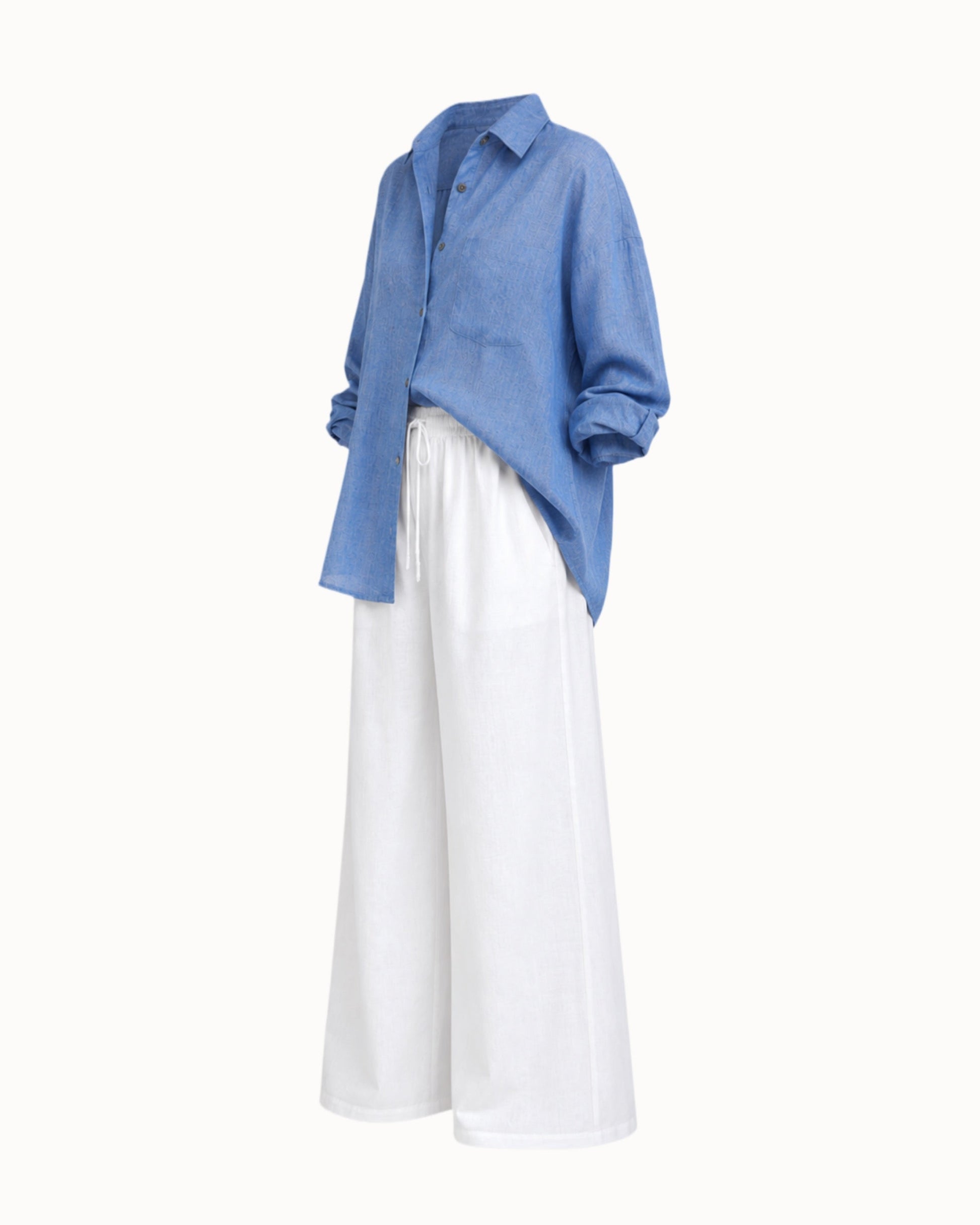 Kalhoty "Toby len premium" white