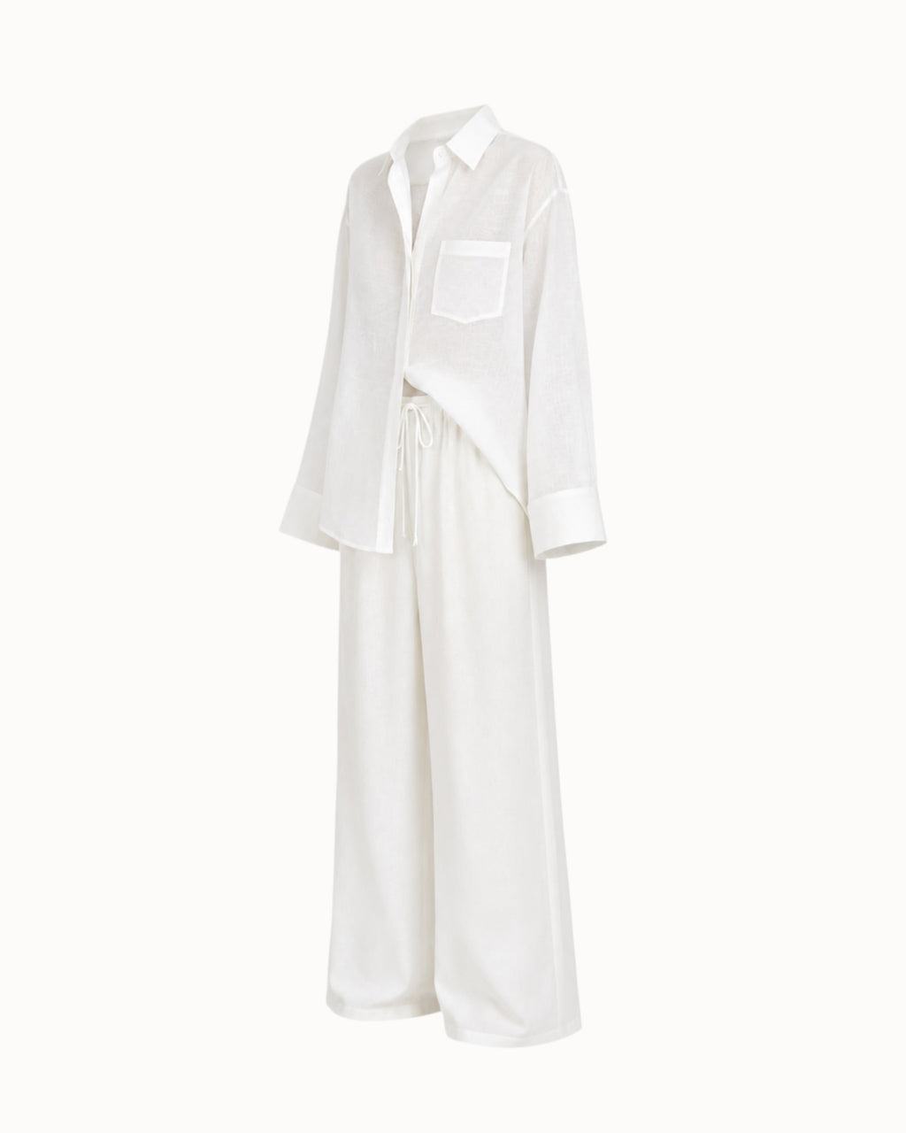 Kalhoty "Toby len premium" white