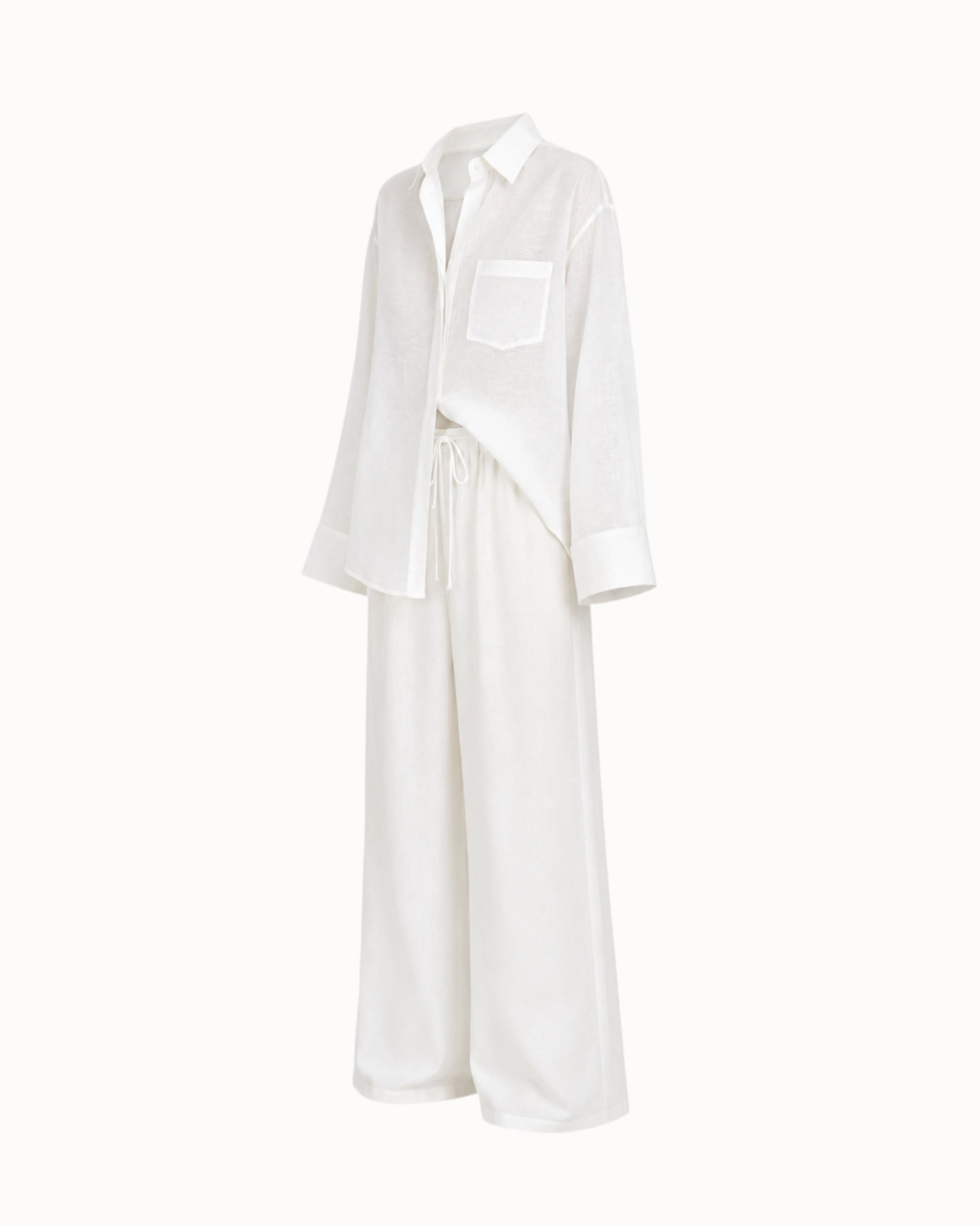Kalhoty "Toby len premium" white