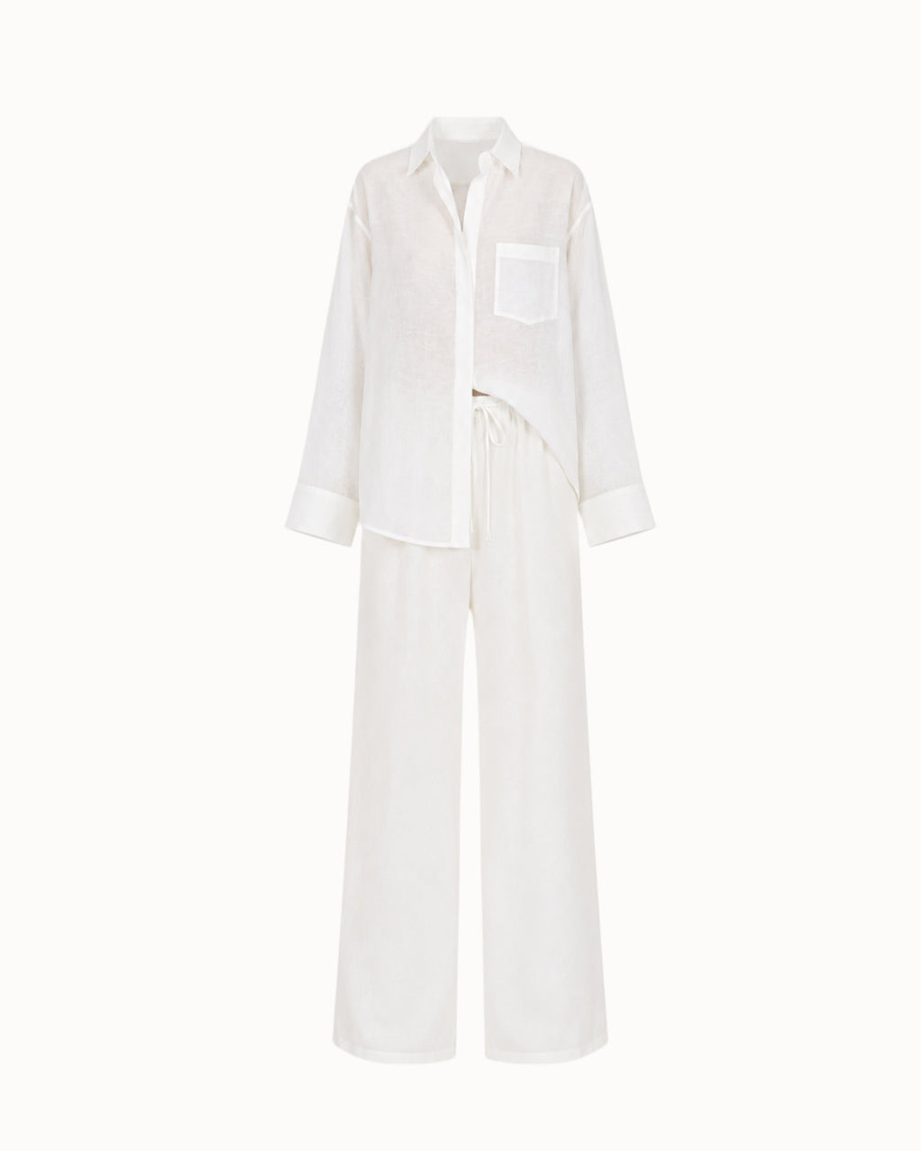 Kalhoty "Toby len premium" white