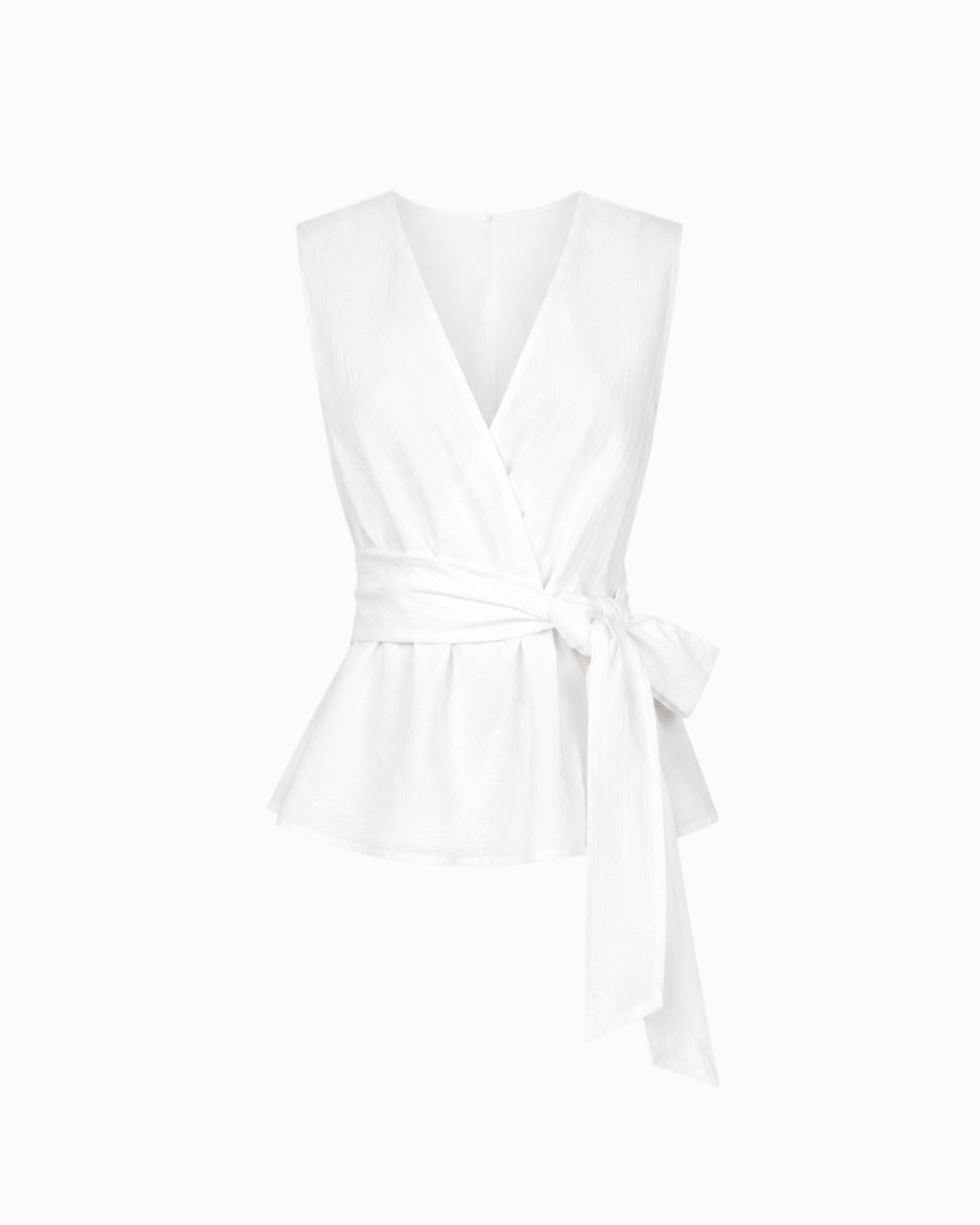 Zavinovací top "Len premium" white