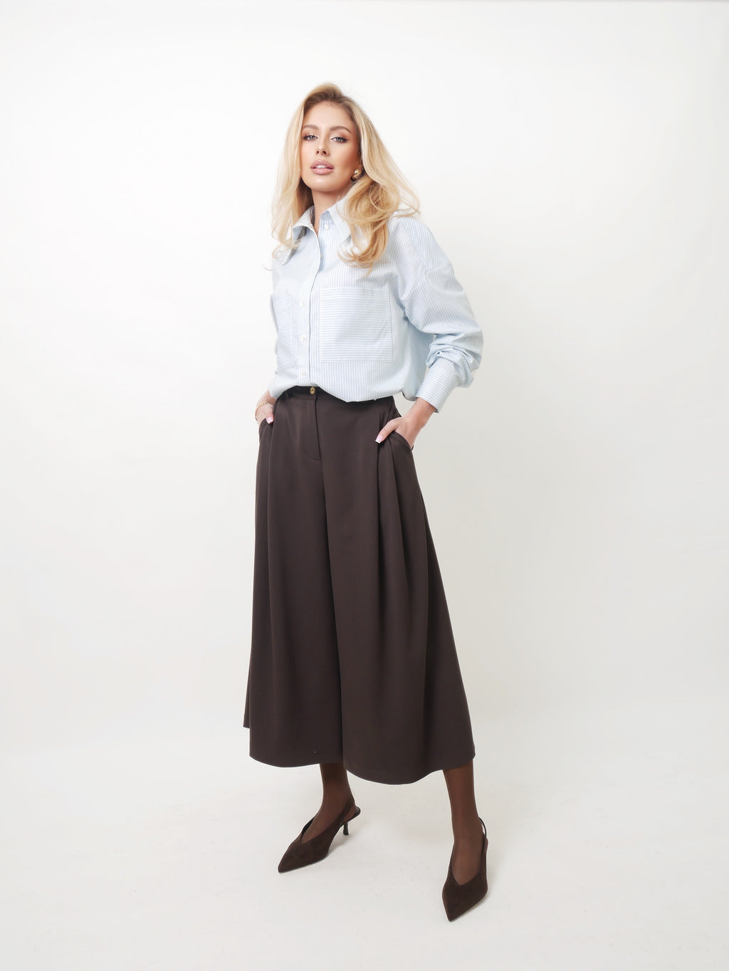 Košile oversized "Stripes" light blue
